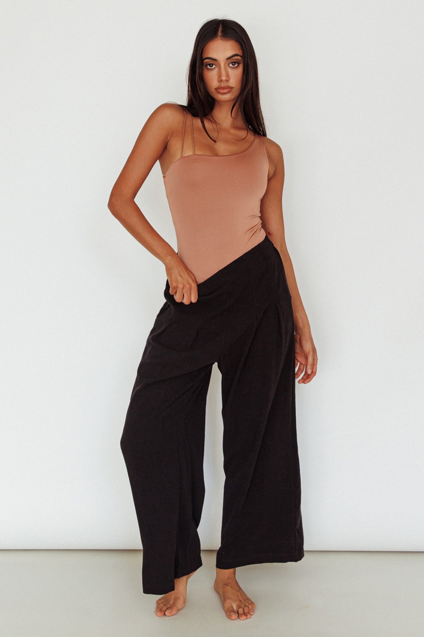 Bare Double Strap Bodysuit Mocha Mousse by Selfie Leslie Australia