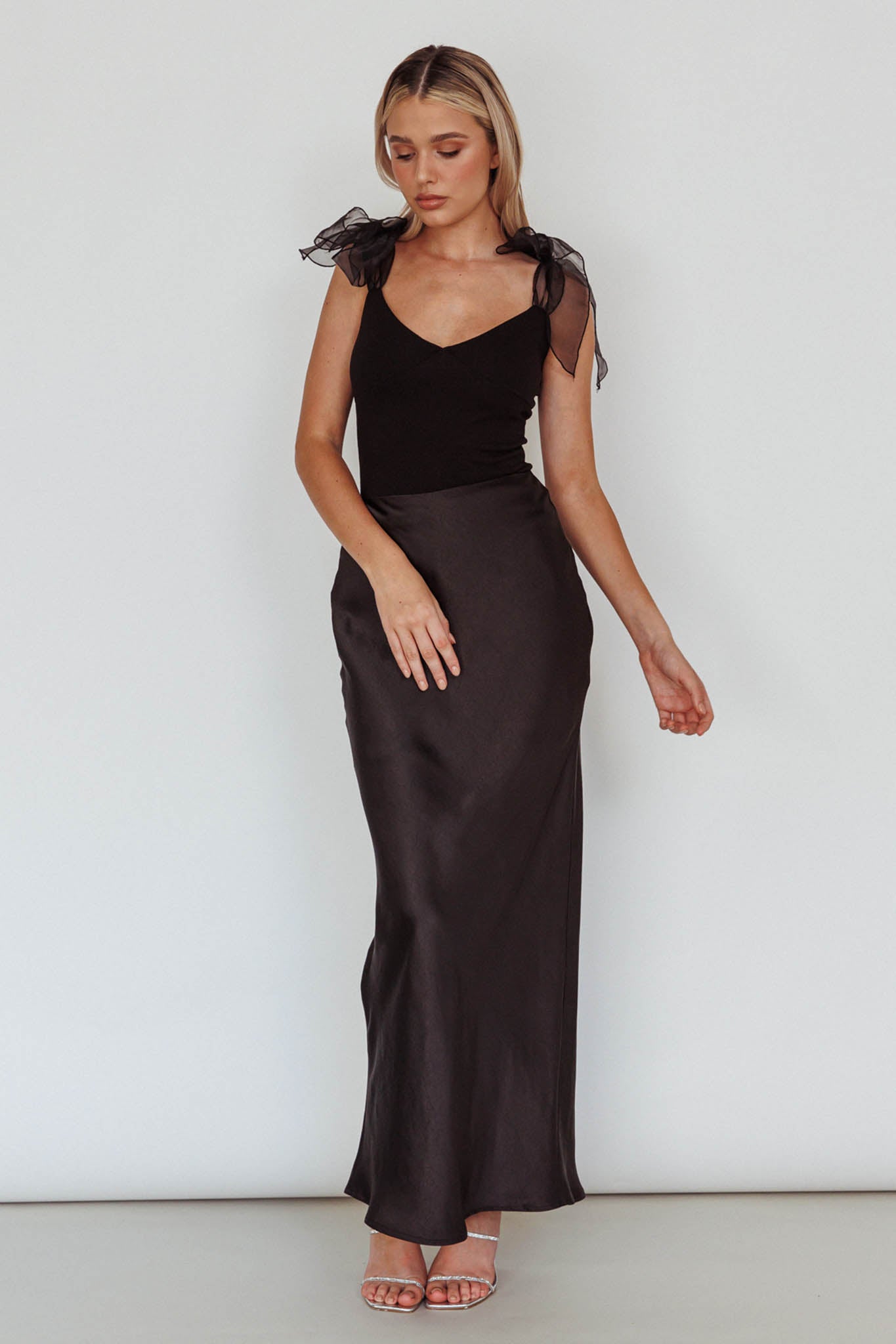 Midsomer Tied Shoulder Bodysuit Black by Selfie Leslie Australia