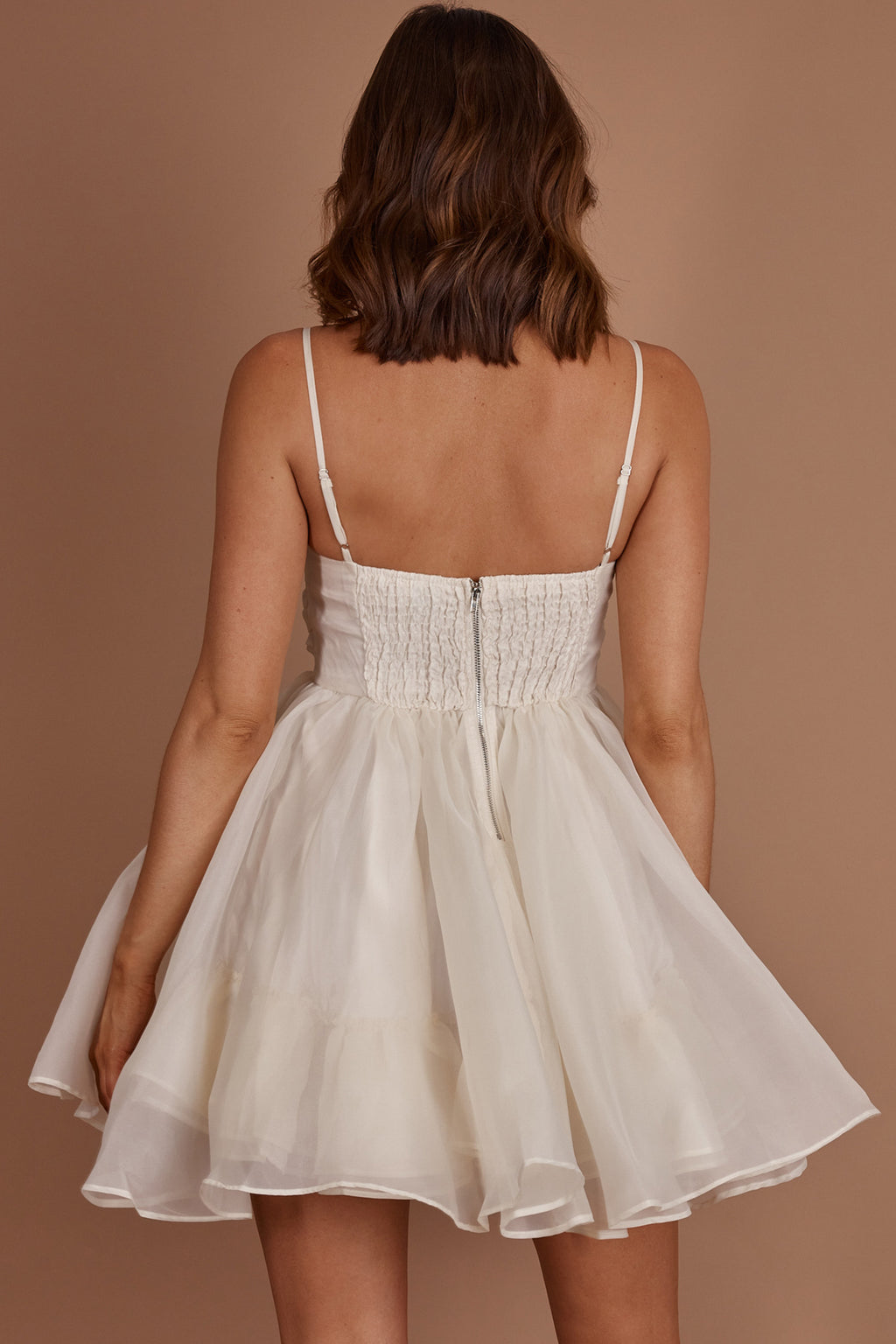 Elyse Pleated Bodice Party Dress Cream by Selfie Leslie Australia