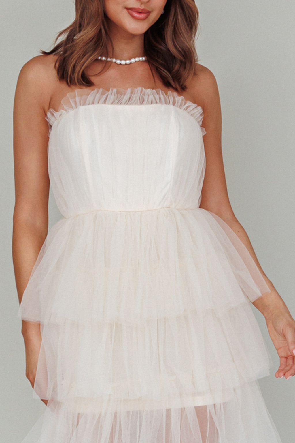 Written In The Stars Layered Tulle Maxi Dress Cream by Selfie Leslie Australia