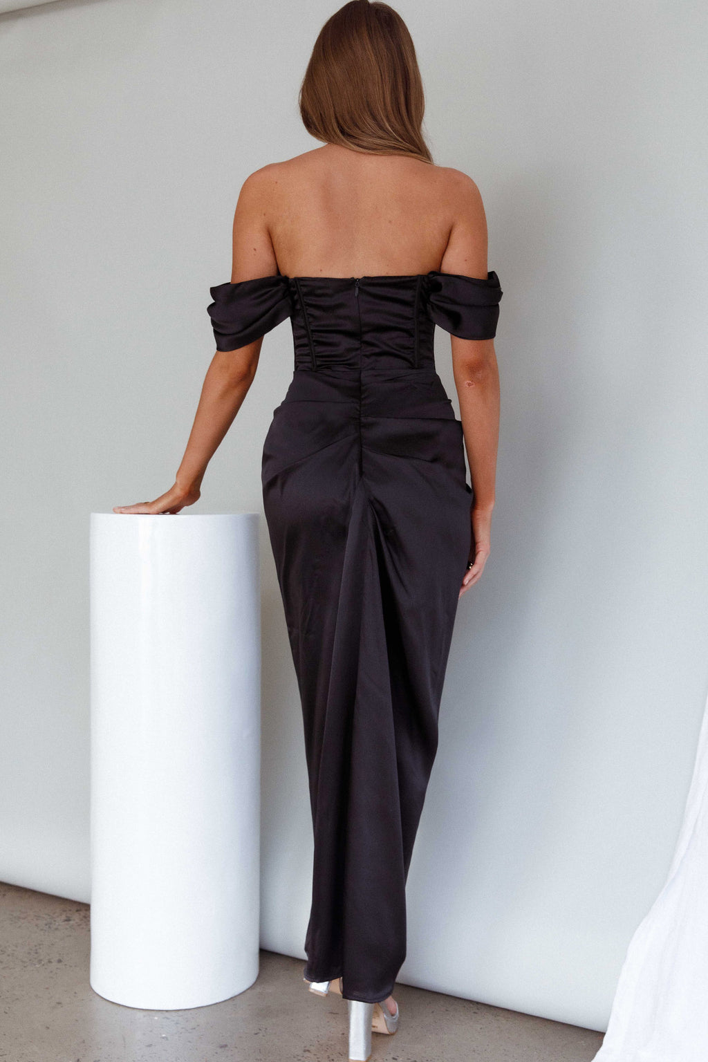 Mariesa Plunging Neckline Dress Black by Selfie Leslie Australia