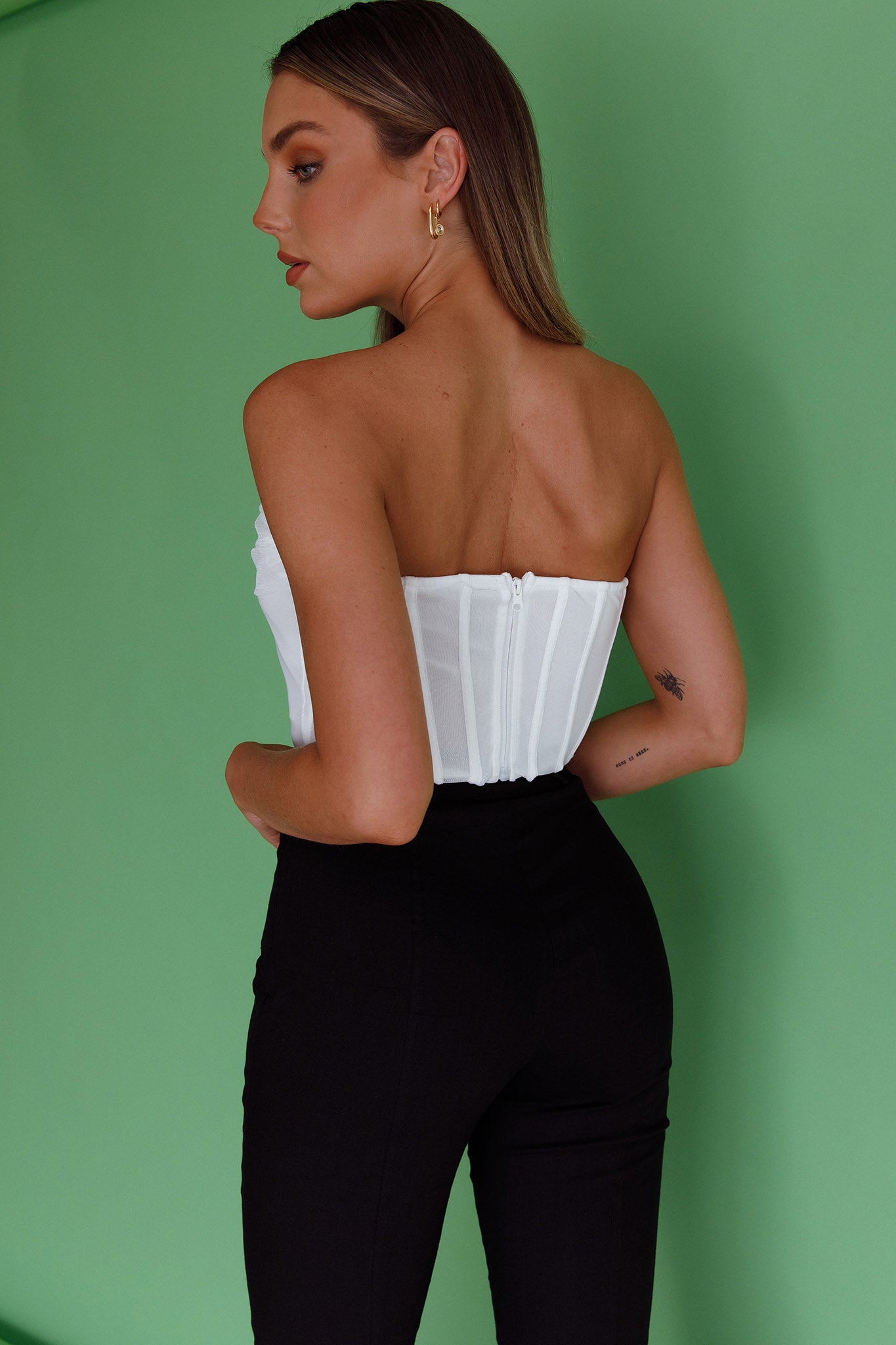 Vixen Corset Top White by Selfie Leslie