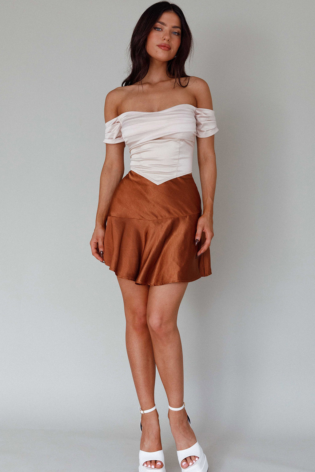 Je T’aime Off-Shoulder Top Champagne by Selfie Leslie Australia
