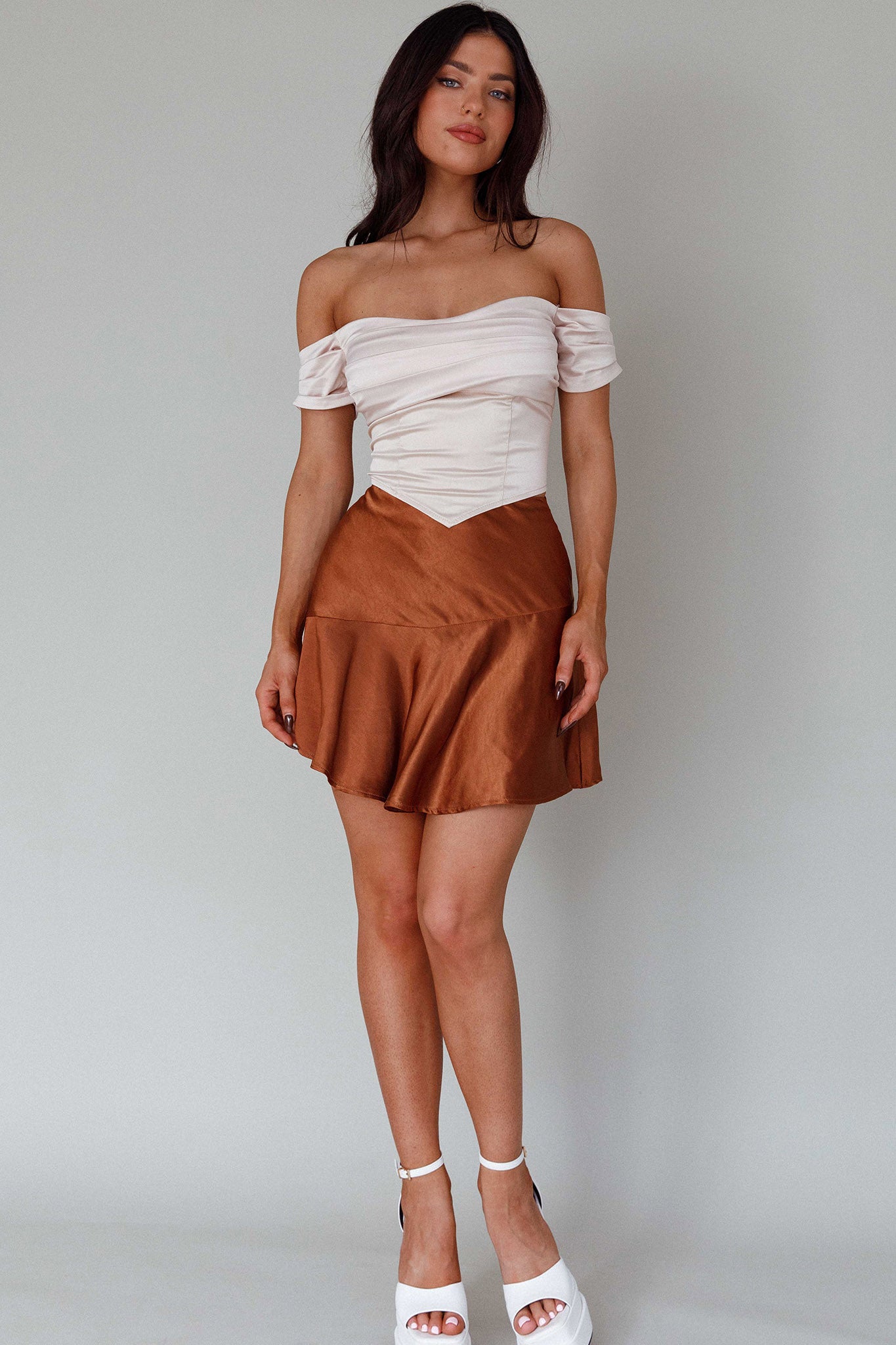 Je T’aime Off-Shoulder Top Champagne by Selfie Leslie Australia
