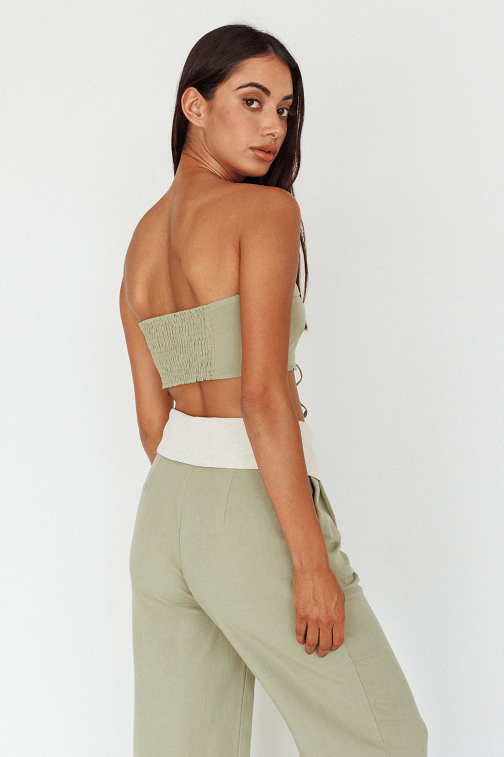 East Village Foldover Pants Sage by Selfie Leslie Australia