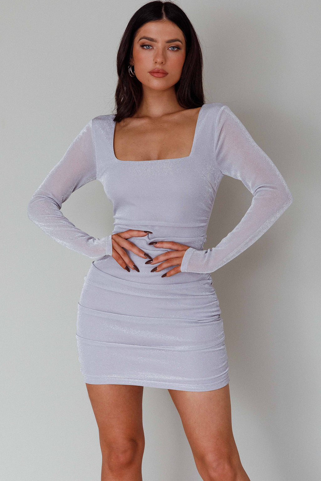 Wednesday Cowl Back Mini Dress Lilac by Selfie Leslie Australia