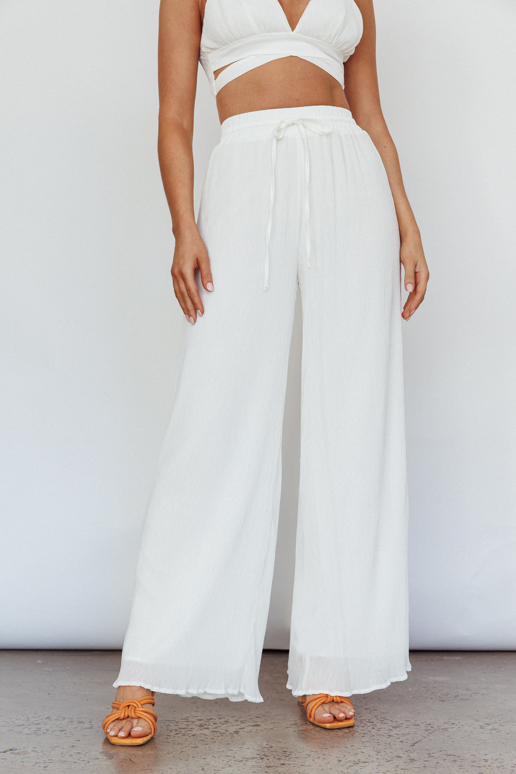 Cove Elasticated Pants Ivory by Selfie Leslie Australia