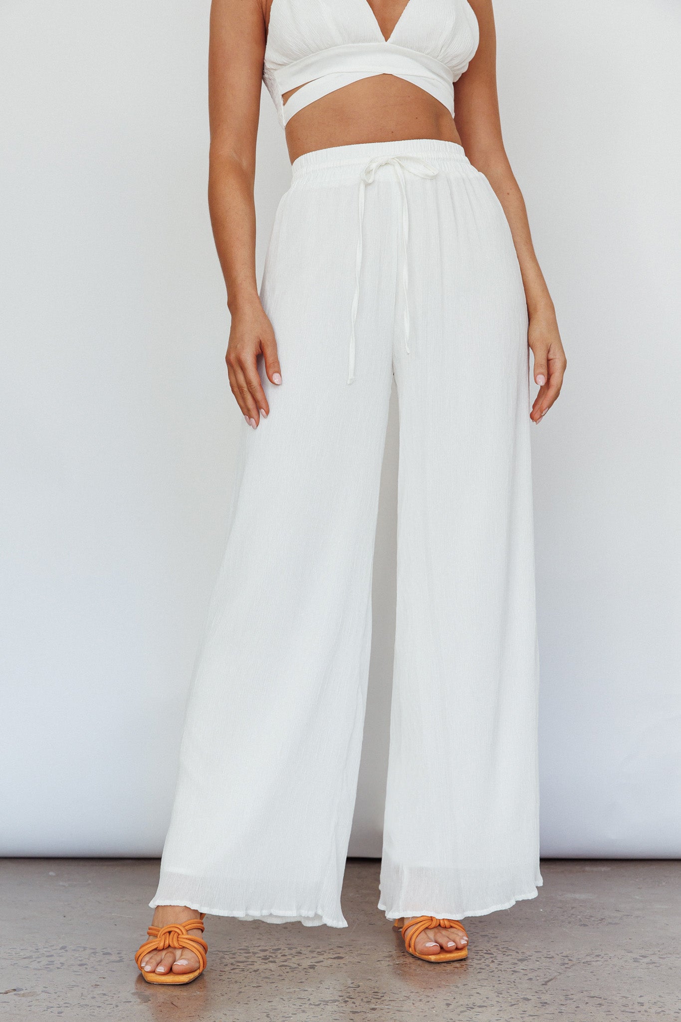 Cove Elasticated Pants Ivory by Selfie Leslie Australia