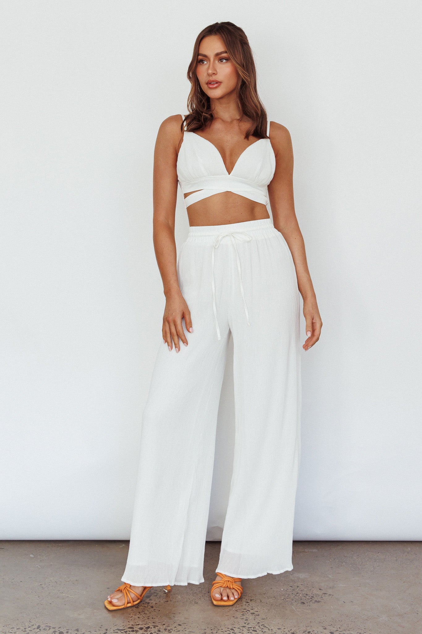 Cove Elasticated Pants Ivory by Selfie Leslie Australia