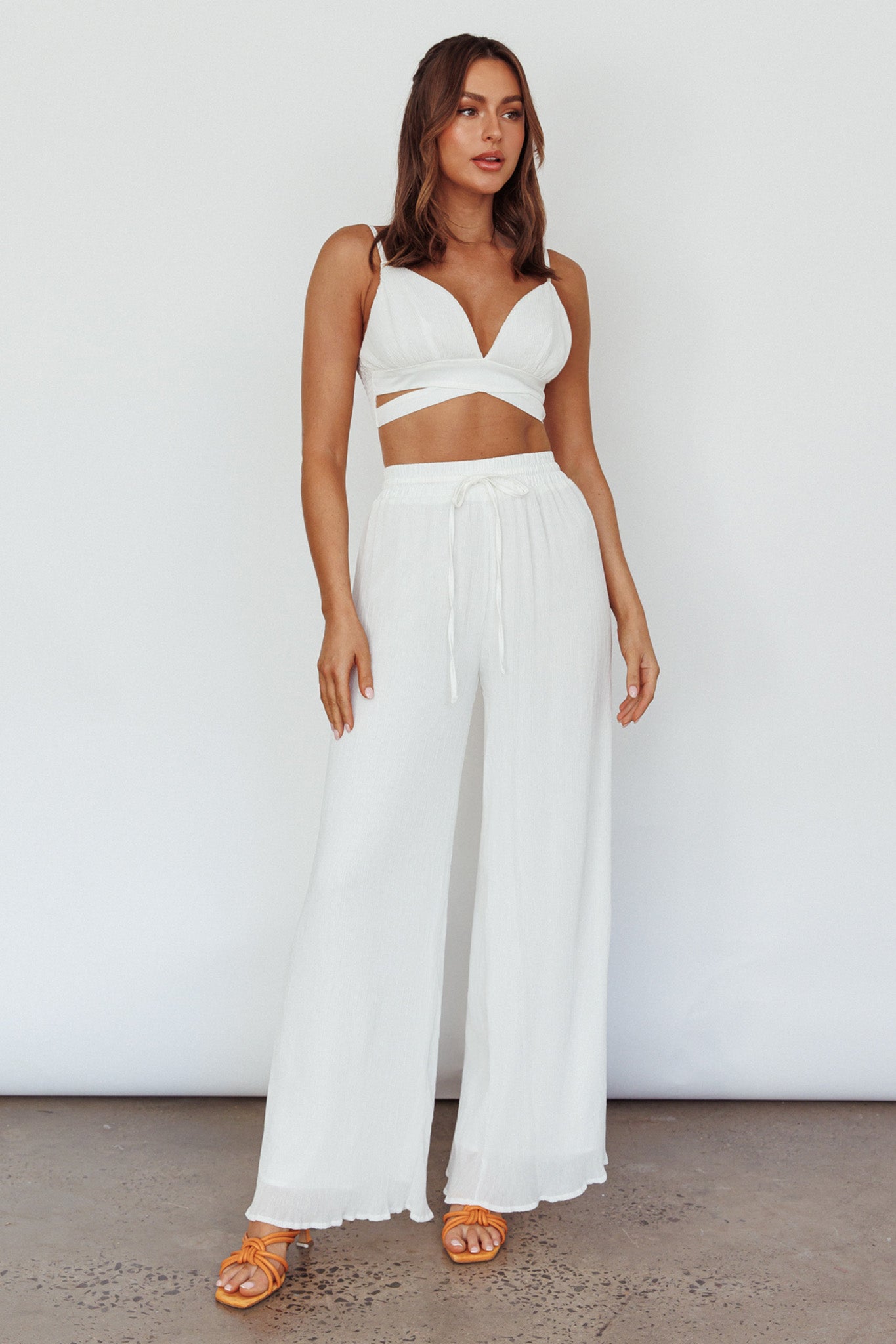 Cove Shirred Back Crop Top Ivory by Selfie Leslie Australia