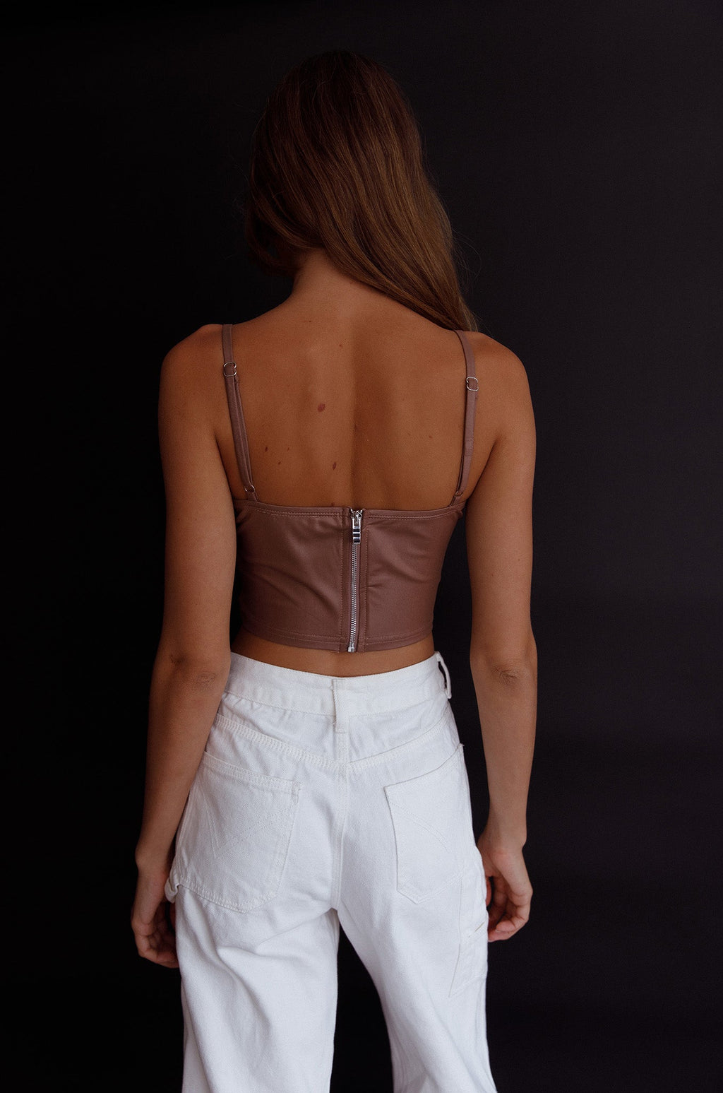 Miette Criss-Cross Crop Top Camel by Selfie Leslie