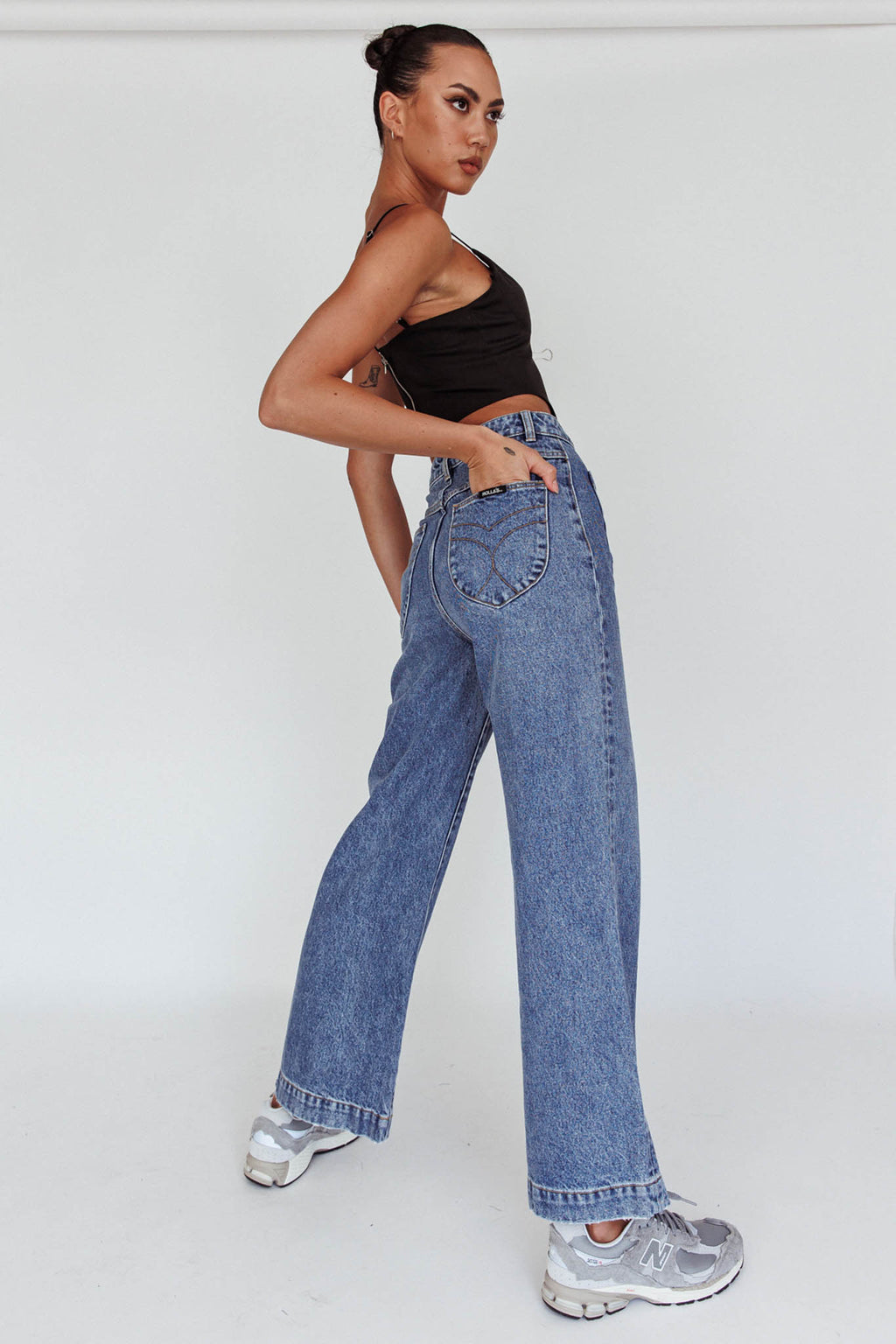 Rolla's Sailor Jean Janet Recycled Mid Vintage Blue by Selfie Leslie Australia