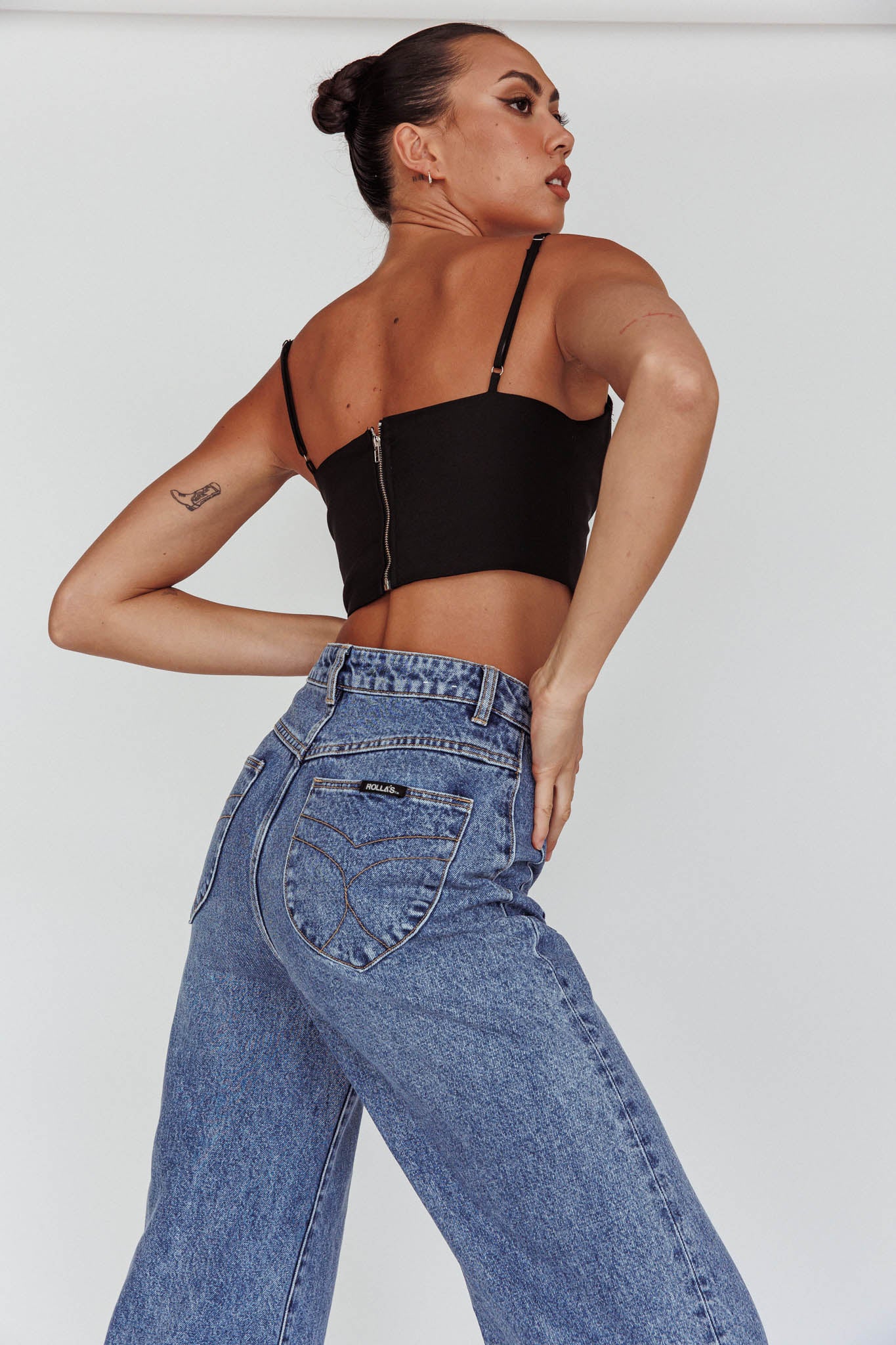 Rolla's Sailor Jean Janet Recycled Mid Vintage Blue by Selfie Leslie Australia