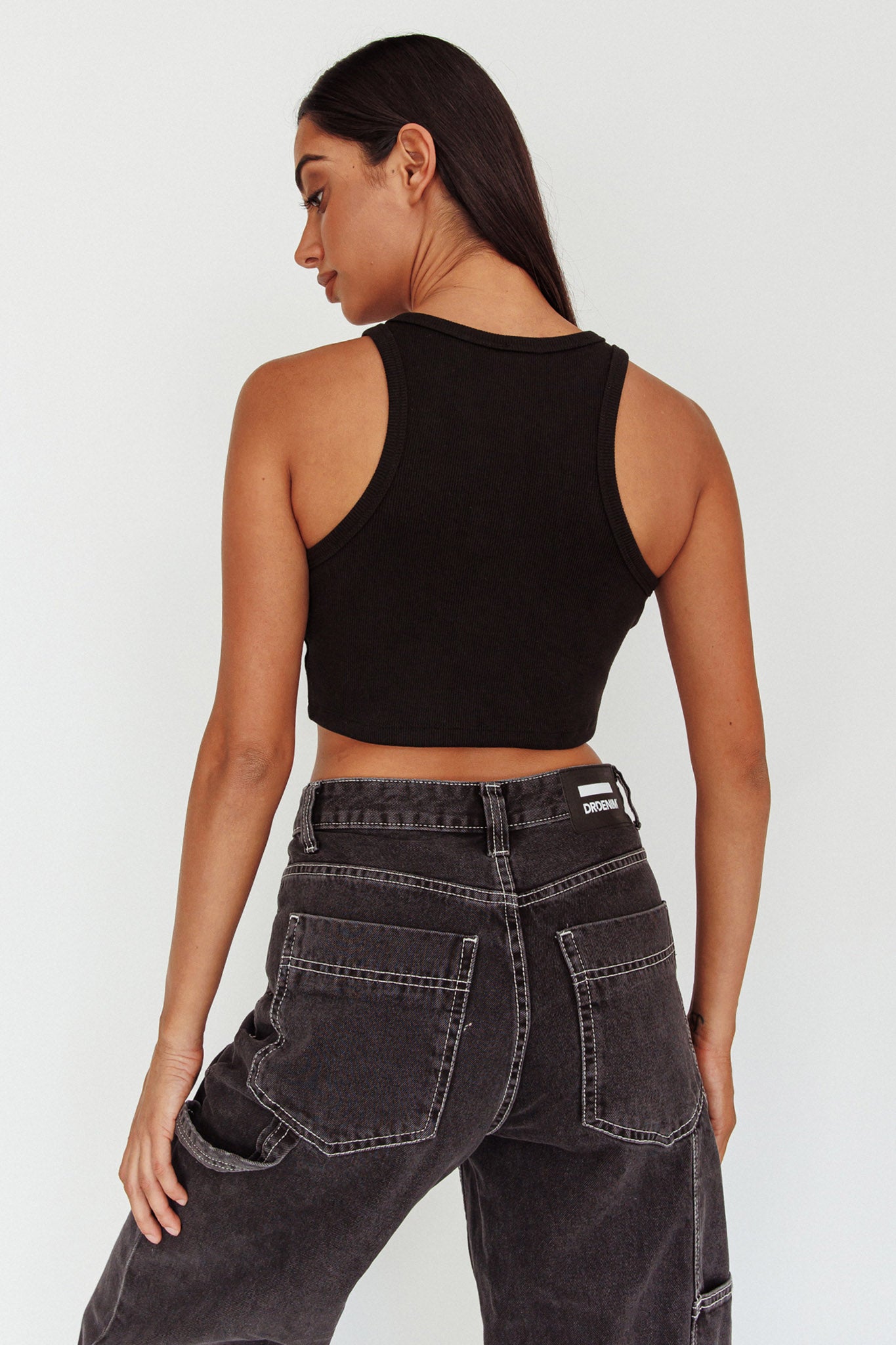 Bryn Racerback Crop Top Black by Selfie Leslie Australia