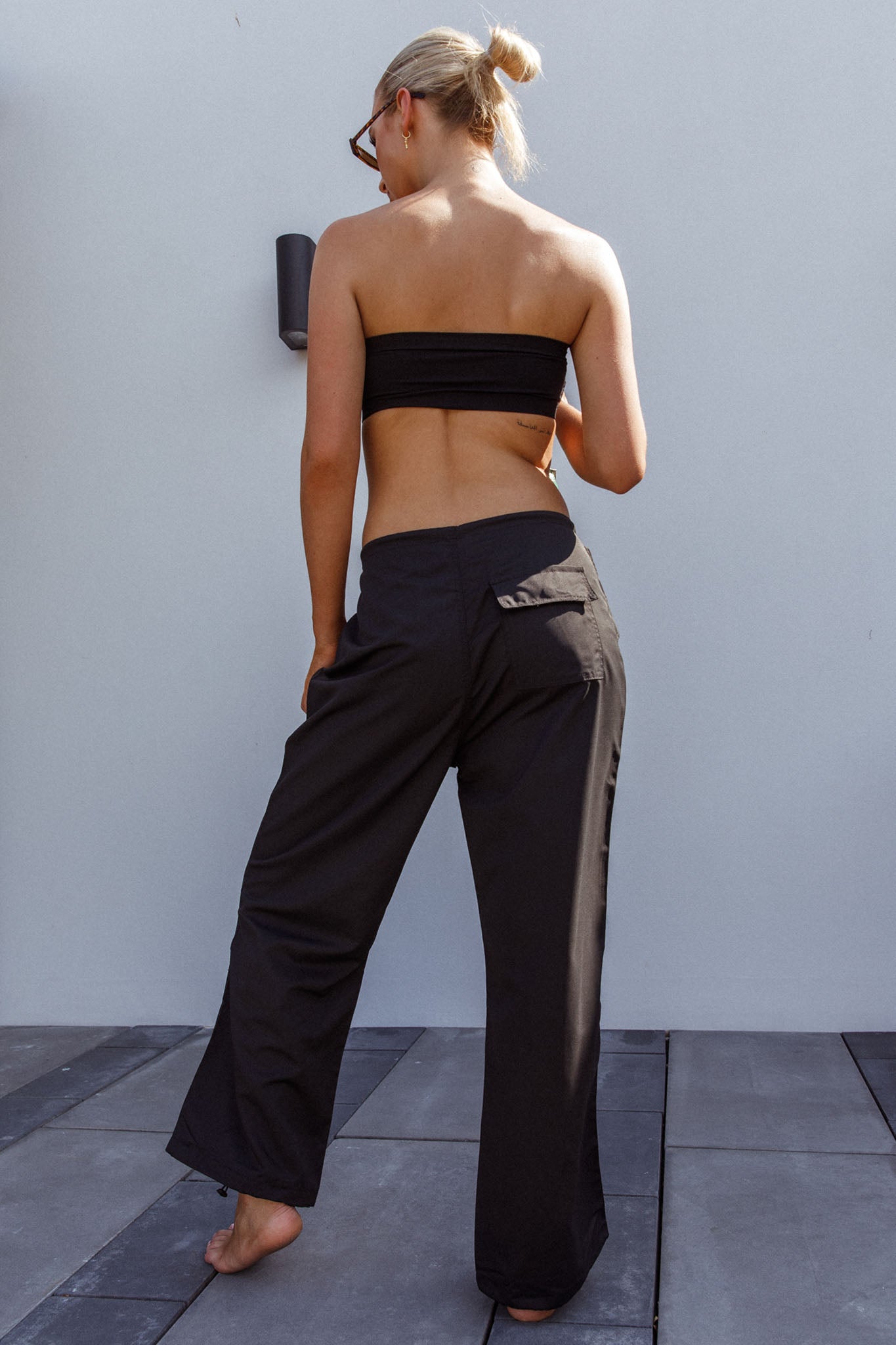 Starting Line Low Rise Wide Leg Pants Black by Selfie Leslie Australia