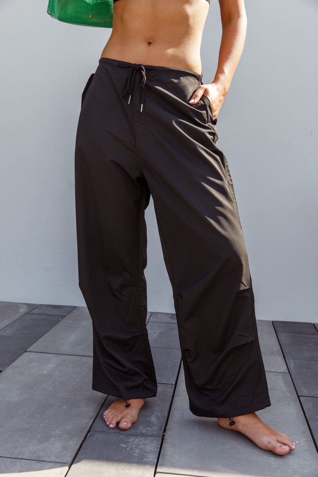Starting Line Low Rise Wide Leg Pants Black by Selfie Leslie Australia