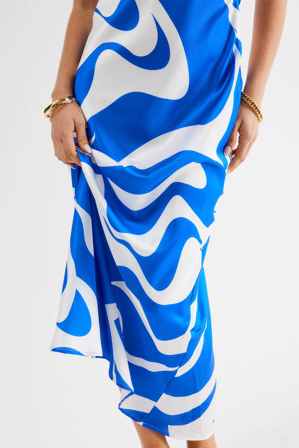 SNDYS Angel Midi Dress Swirl Blue by Selfie Leslie Australia