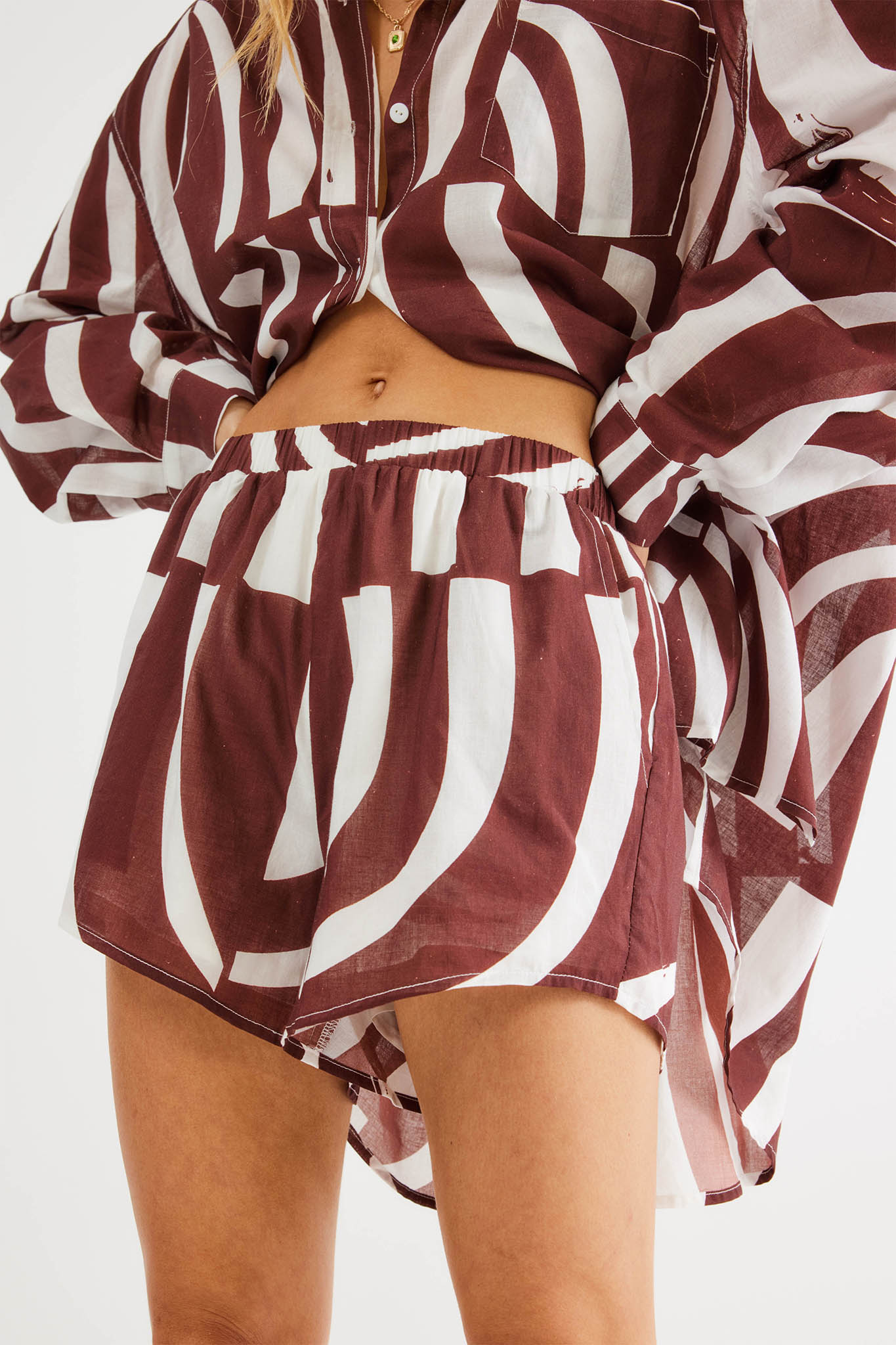 SNDYS Heather Shorts Swirl Brown by Selfie Leslie Australia