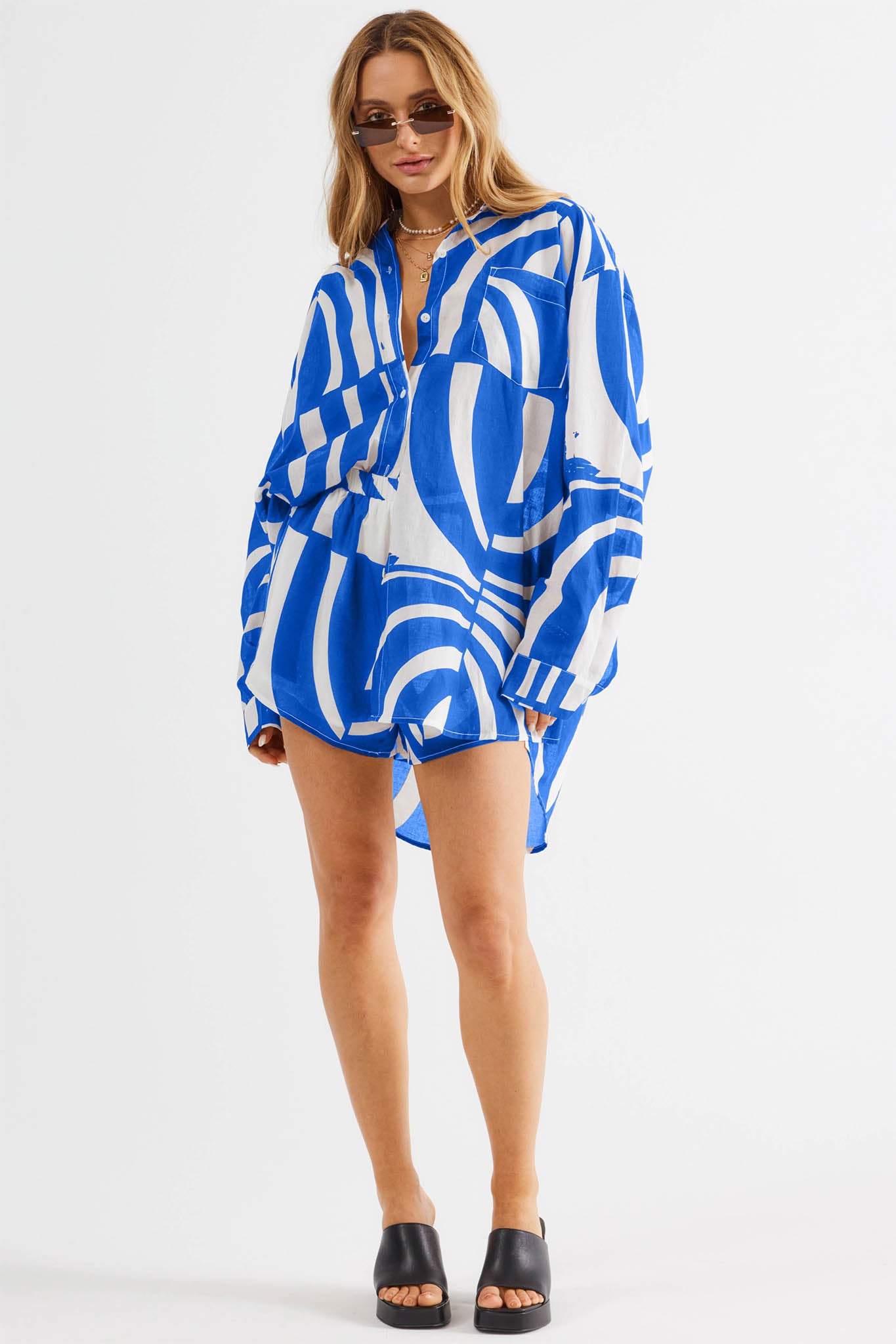 SNDYS Heather Shirt Swirl Blue by Selfie Leslie Australia
