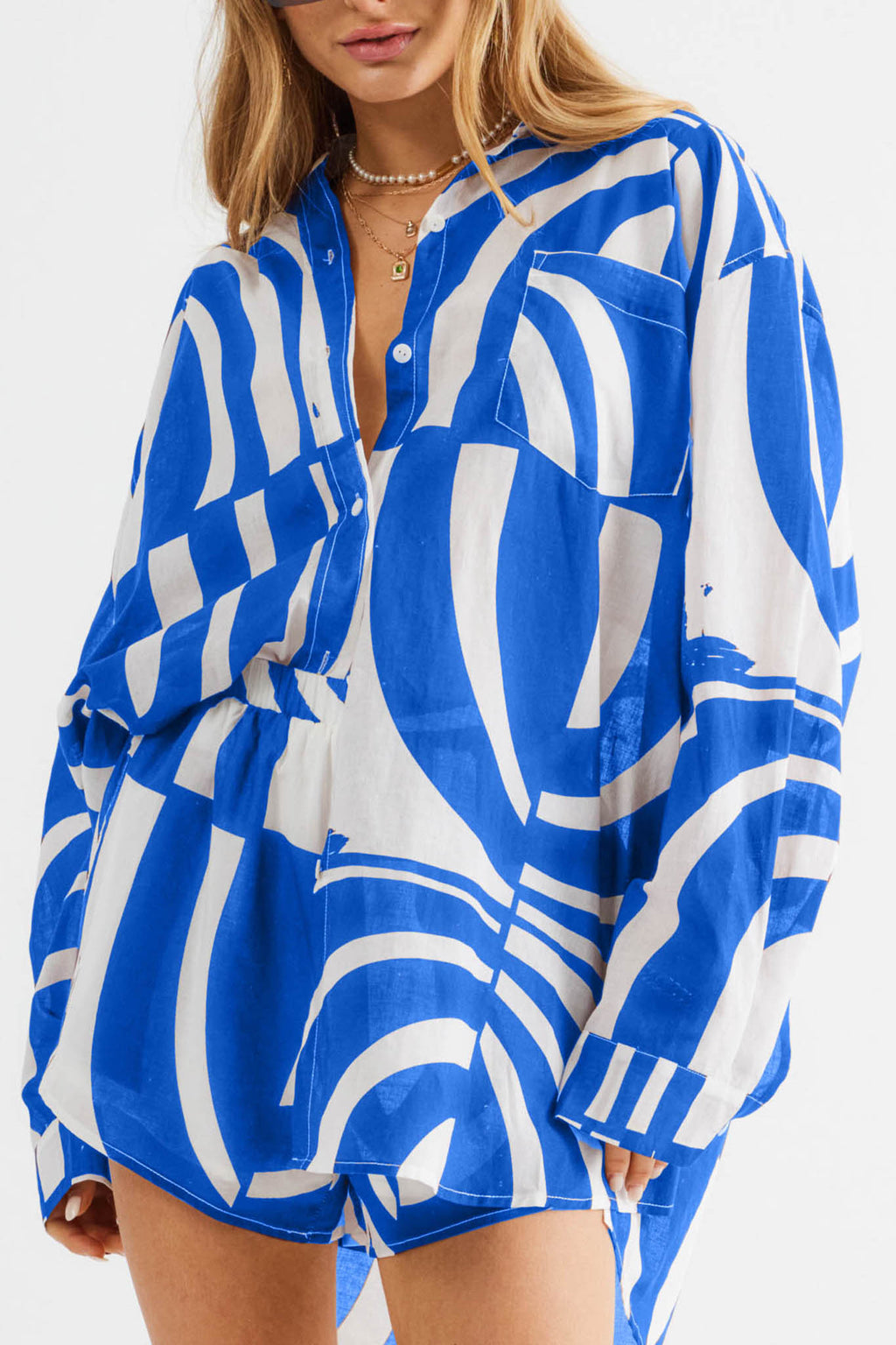 SNDYS Heather Shirt Swirl Blue by Selfie Leslie Australia