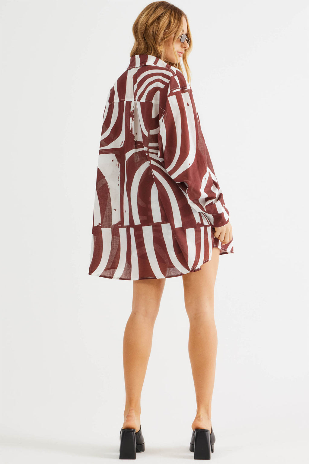 SNDYS Heather Shirt Swirl Brown by Selfie Leslie Australia