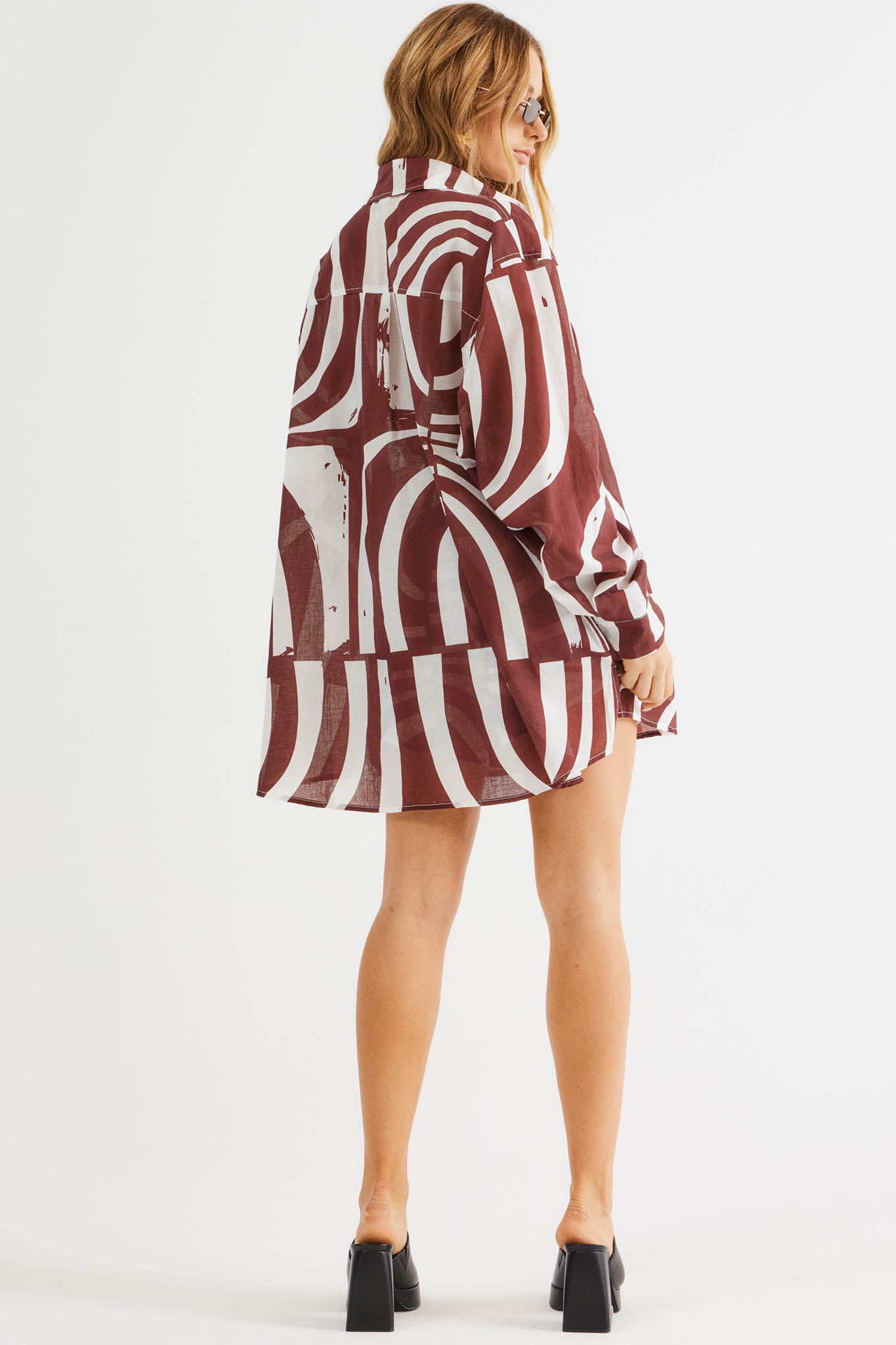 SNDYS Heather Shirt Swirl Brown by Selfie Leslie Australia