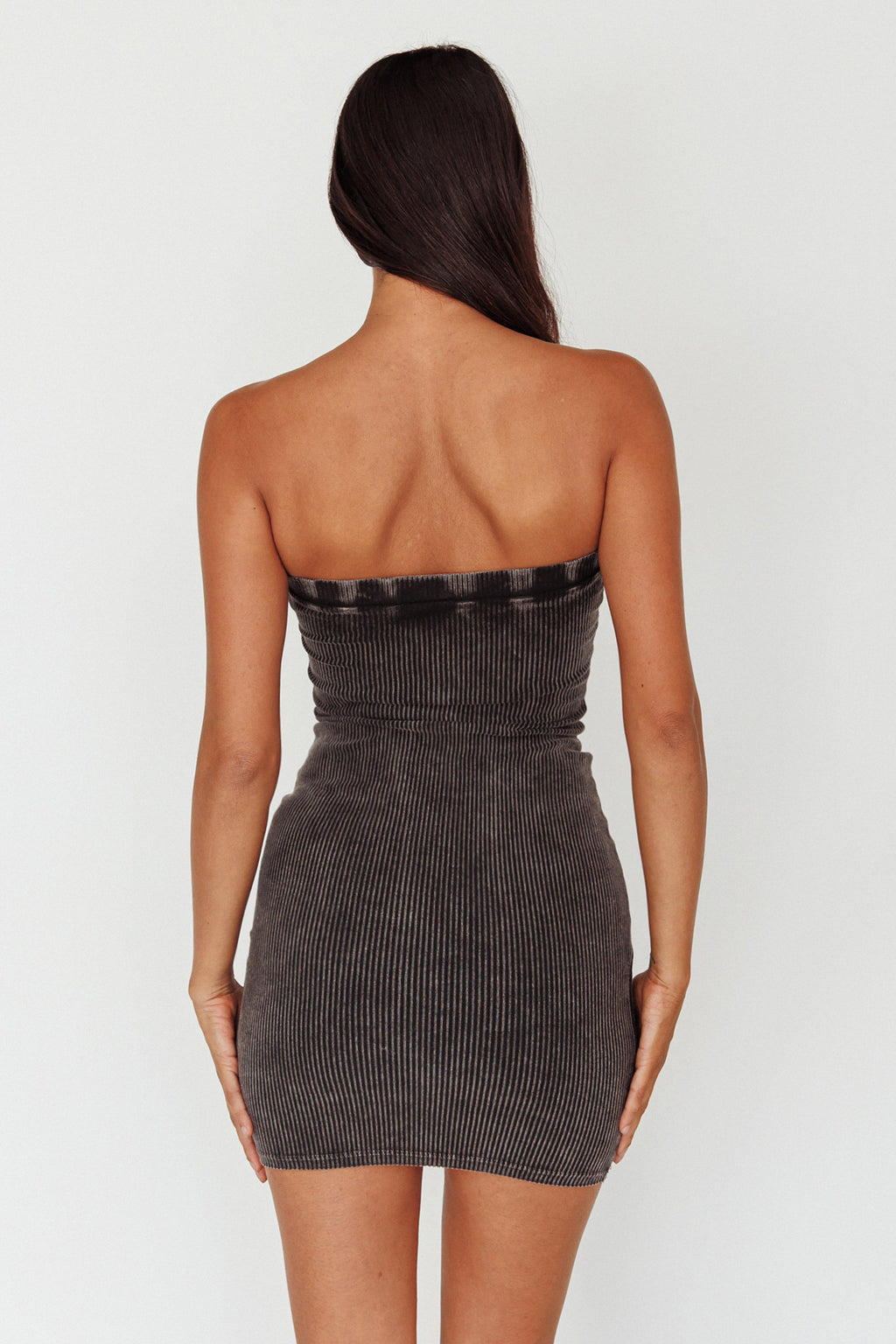 Keep Up Ribbed Bodycon Mini Dress Black by Selfie Leslie Australia