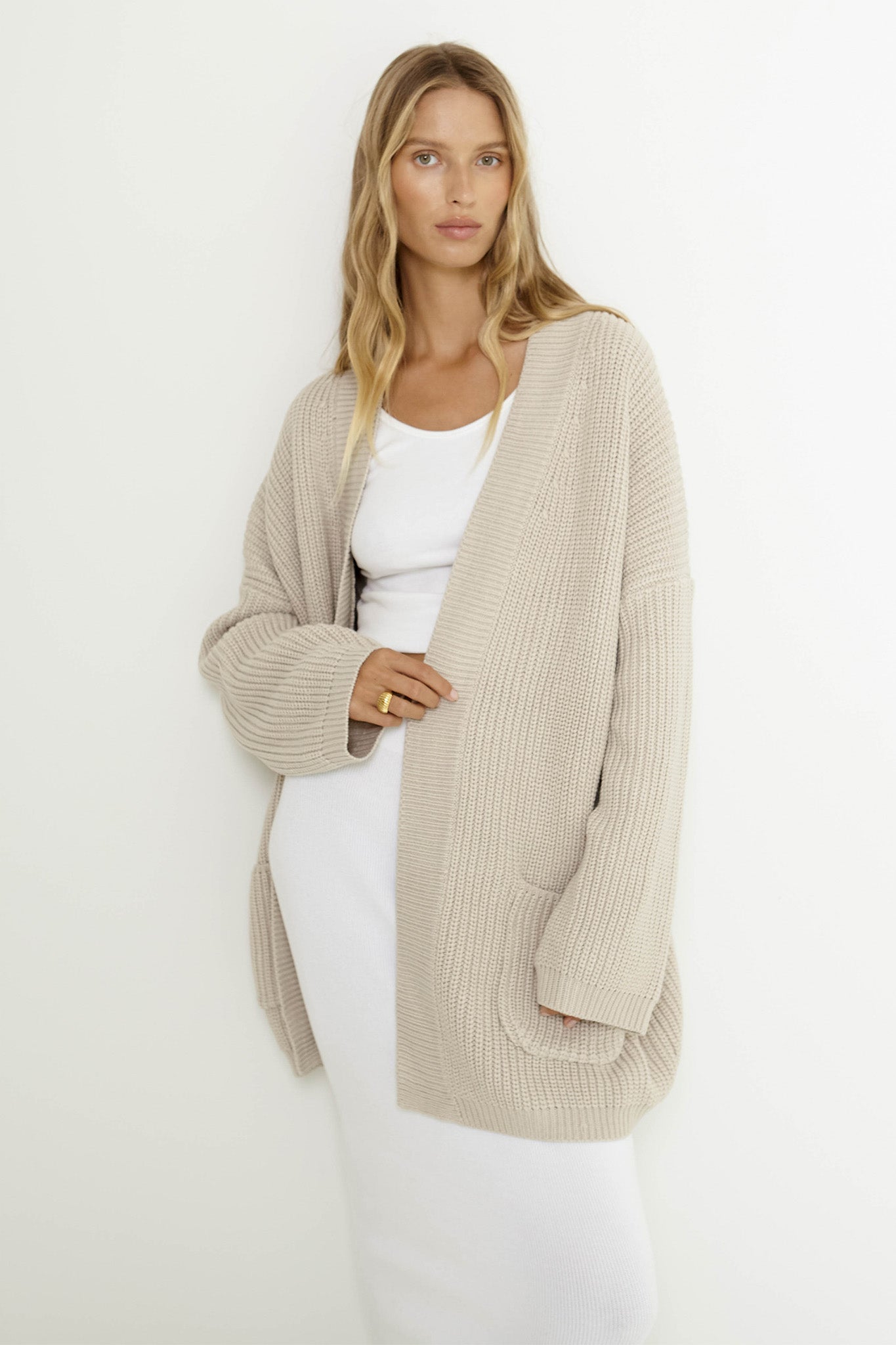 SNDYS Essie Cardigan Mushroom by Selfie Leslie Australia