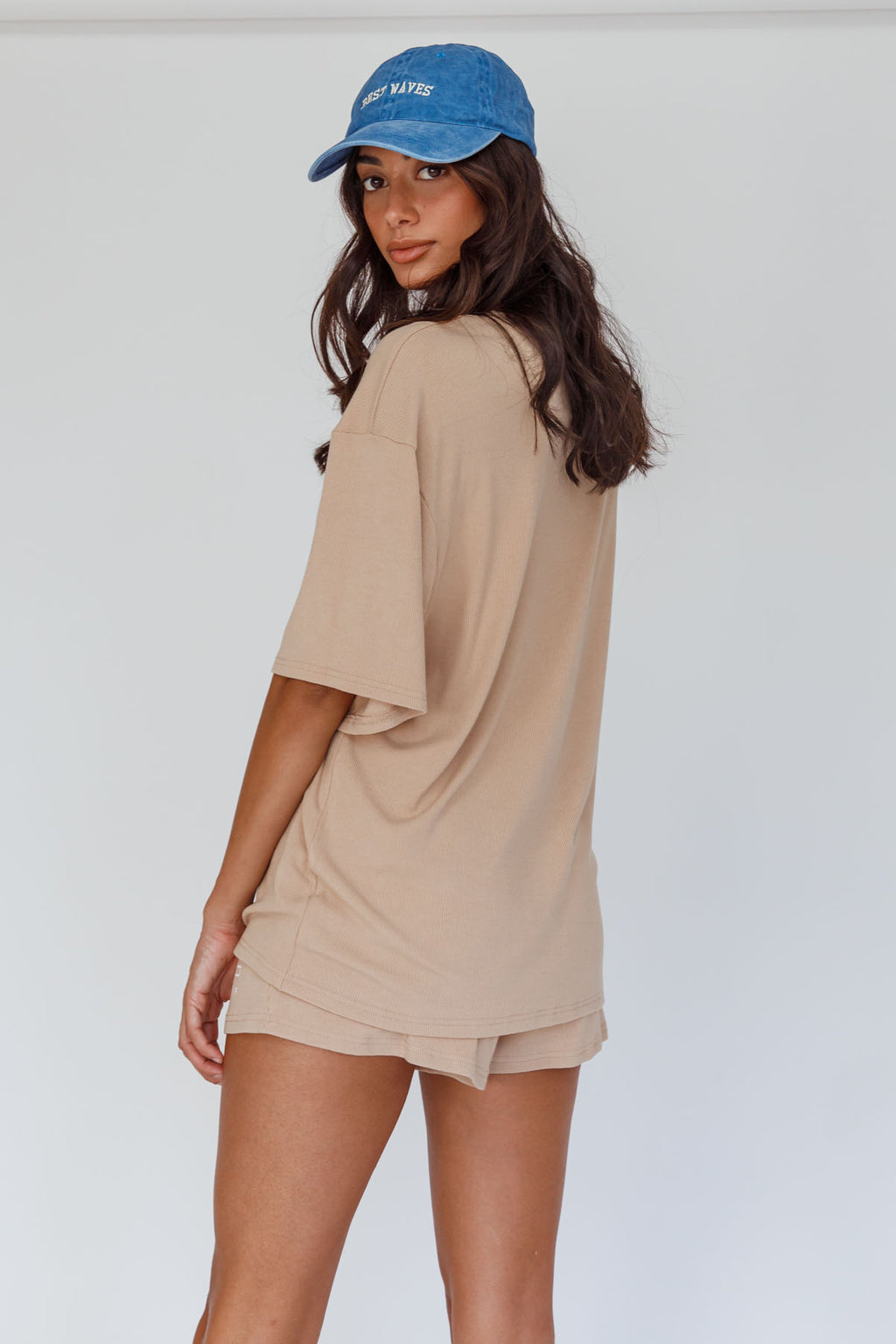 On Track SL Logo Shorts Camel by Selfie Leslie Australia