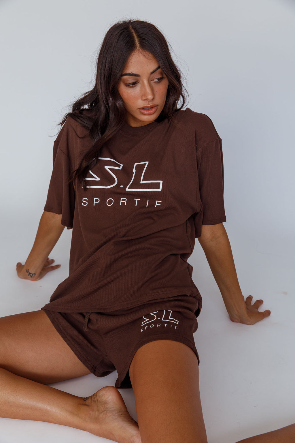 On Track SL Logo Shorts Chocolate by Selfie Leslie Australia