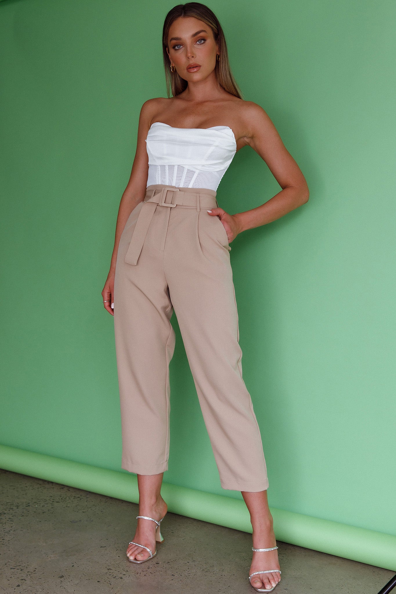Firenze Cowl Mesh Top Off White by Selfie Leslie