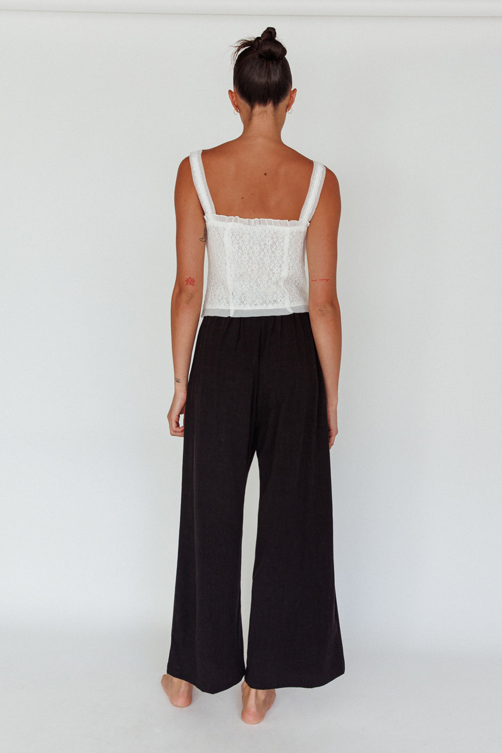 Backstage Pleated Wide Leg Pants Black by Selfie Leslie Australia