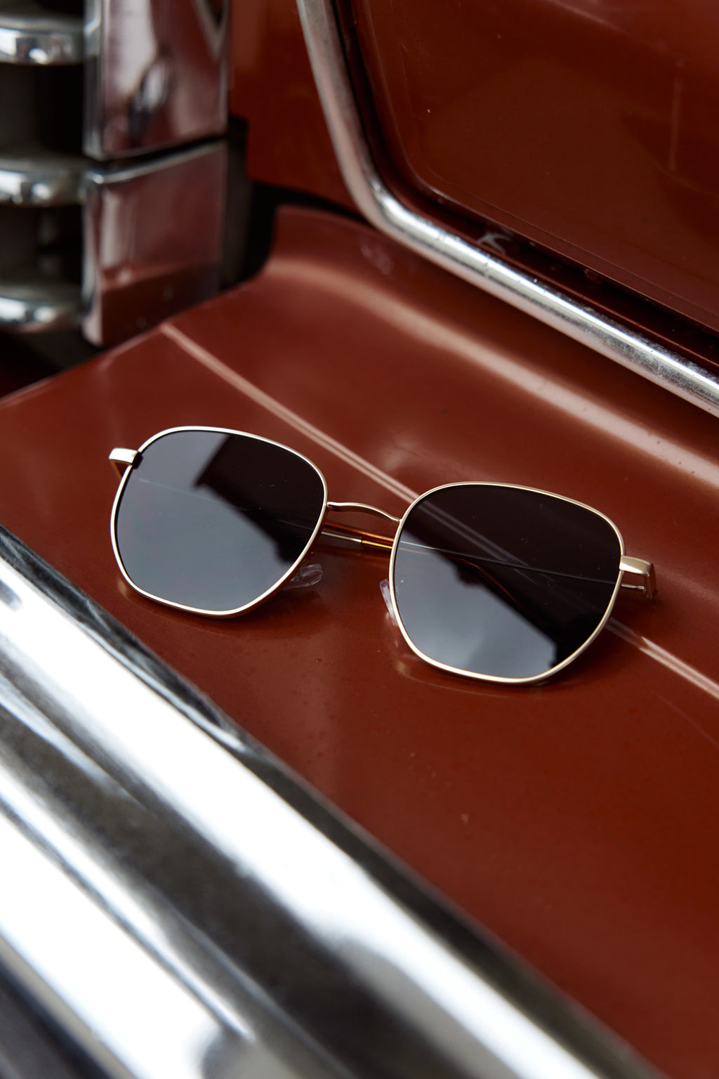 Farrah Gold Aviator Sunglasses Black by Selfie Leslie Australia