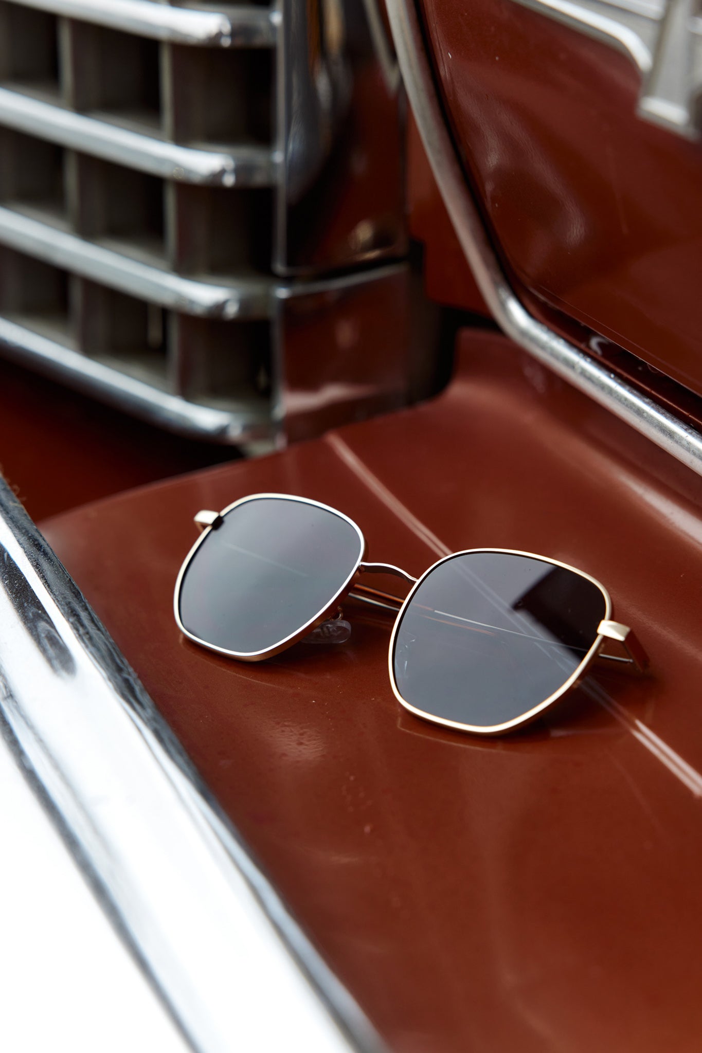 Farrah Gold Aviator Sunglasses Black by Selfie Leslie Australia