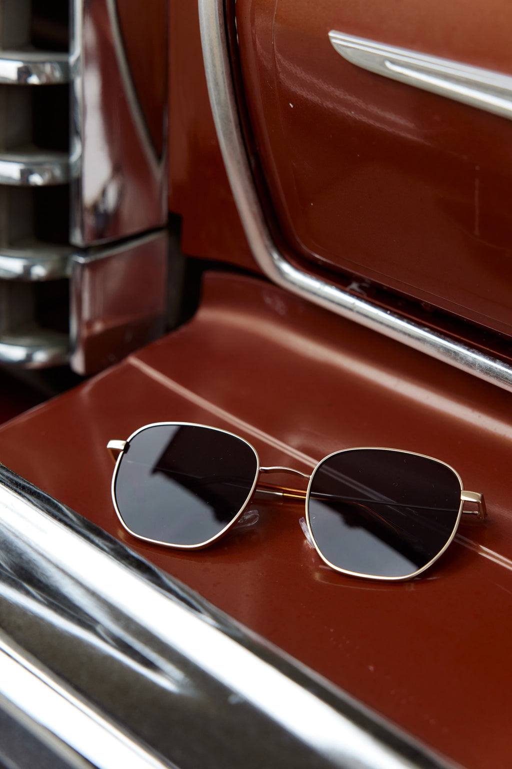 Farrah Gold Aviator Sunglasses Black by Selfie Leslie Australia