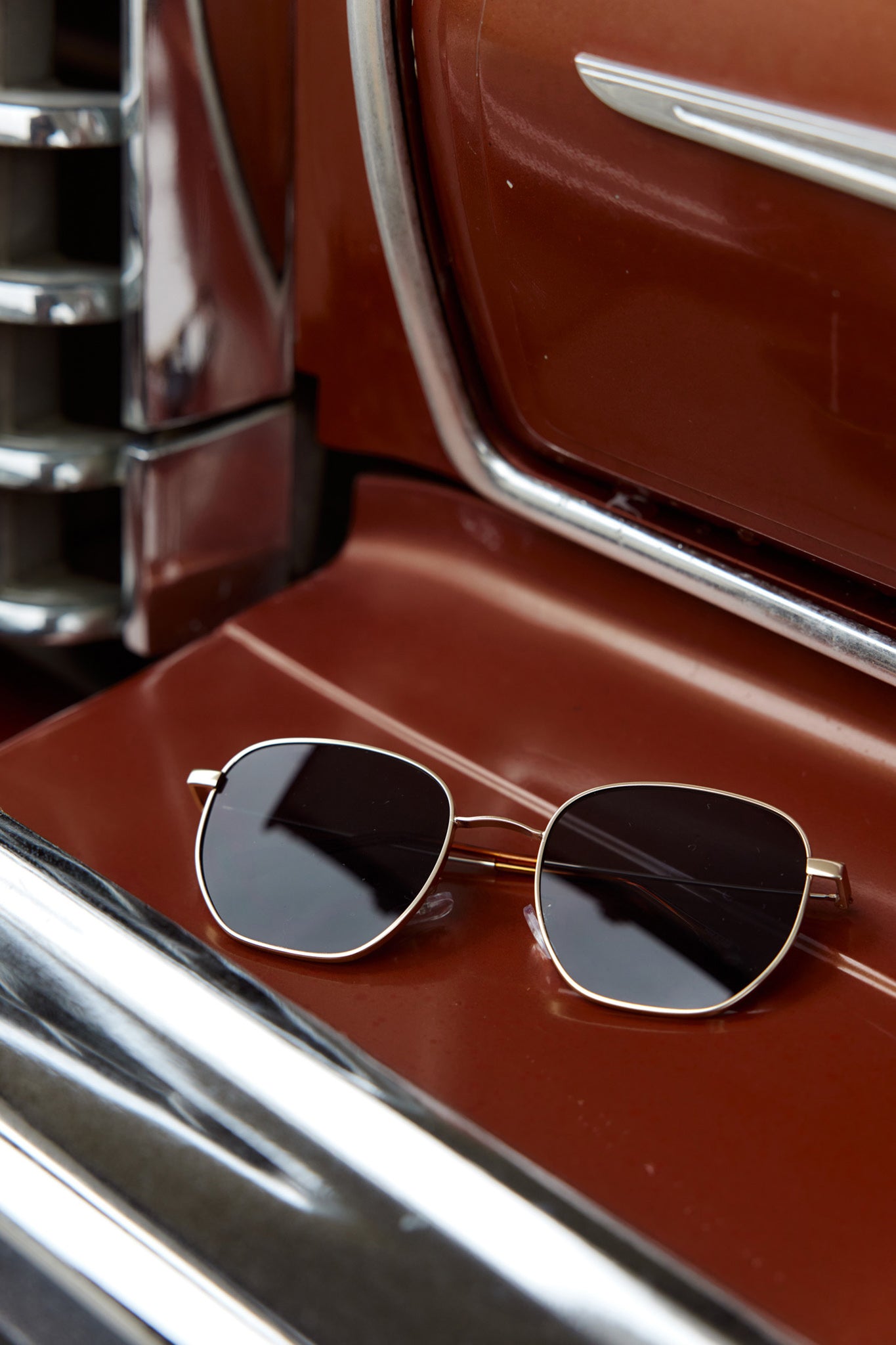 Farrah Gold Aviator Sunglasses Black by Selfie Leslie Australia