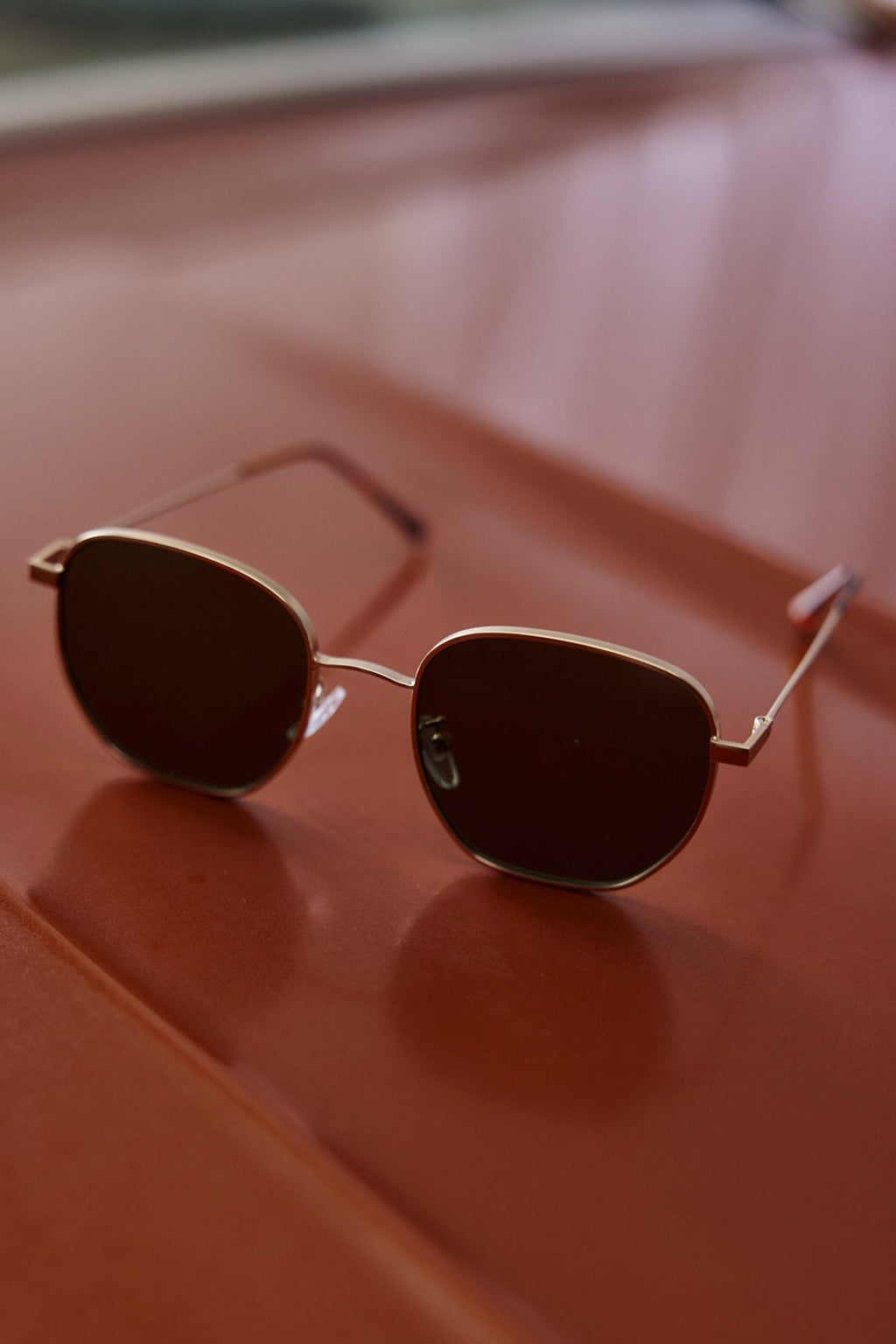 Farrah Gold Aviator Sunglasses Moss by Selfie Leslie
