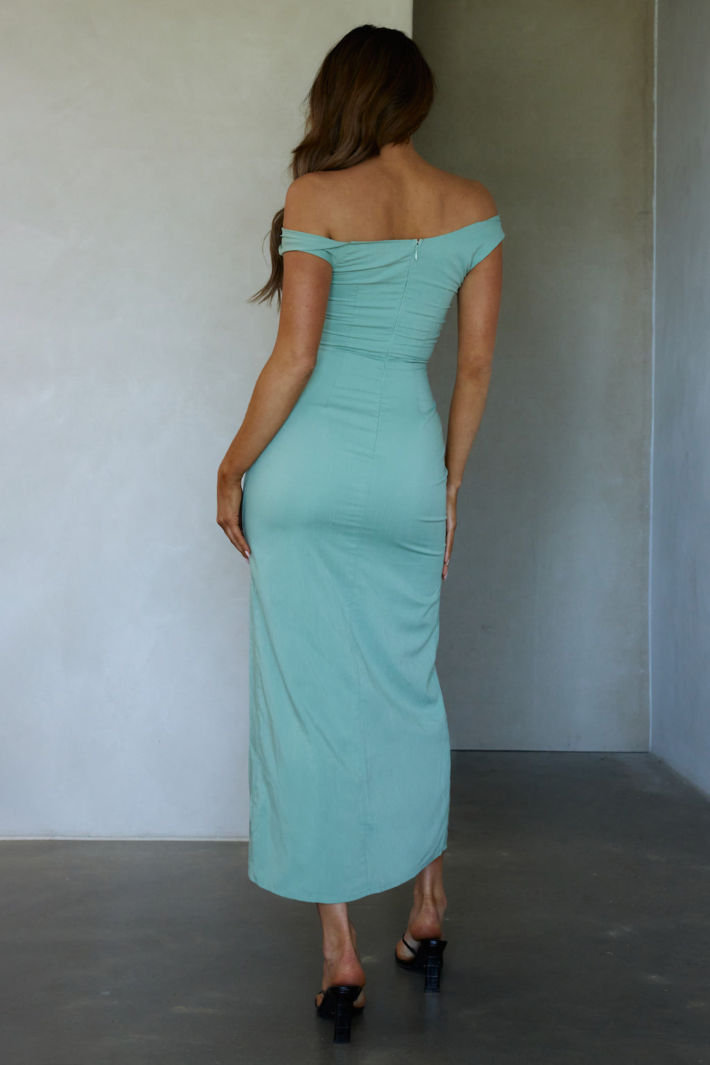 Miriam On-Off Shoulder Midi Dress Pistachio by Selfie Leslie Australia