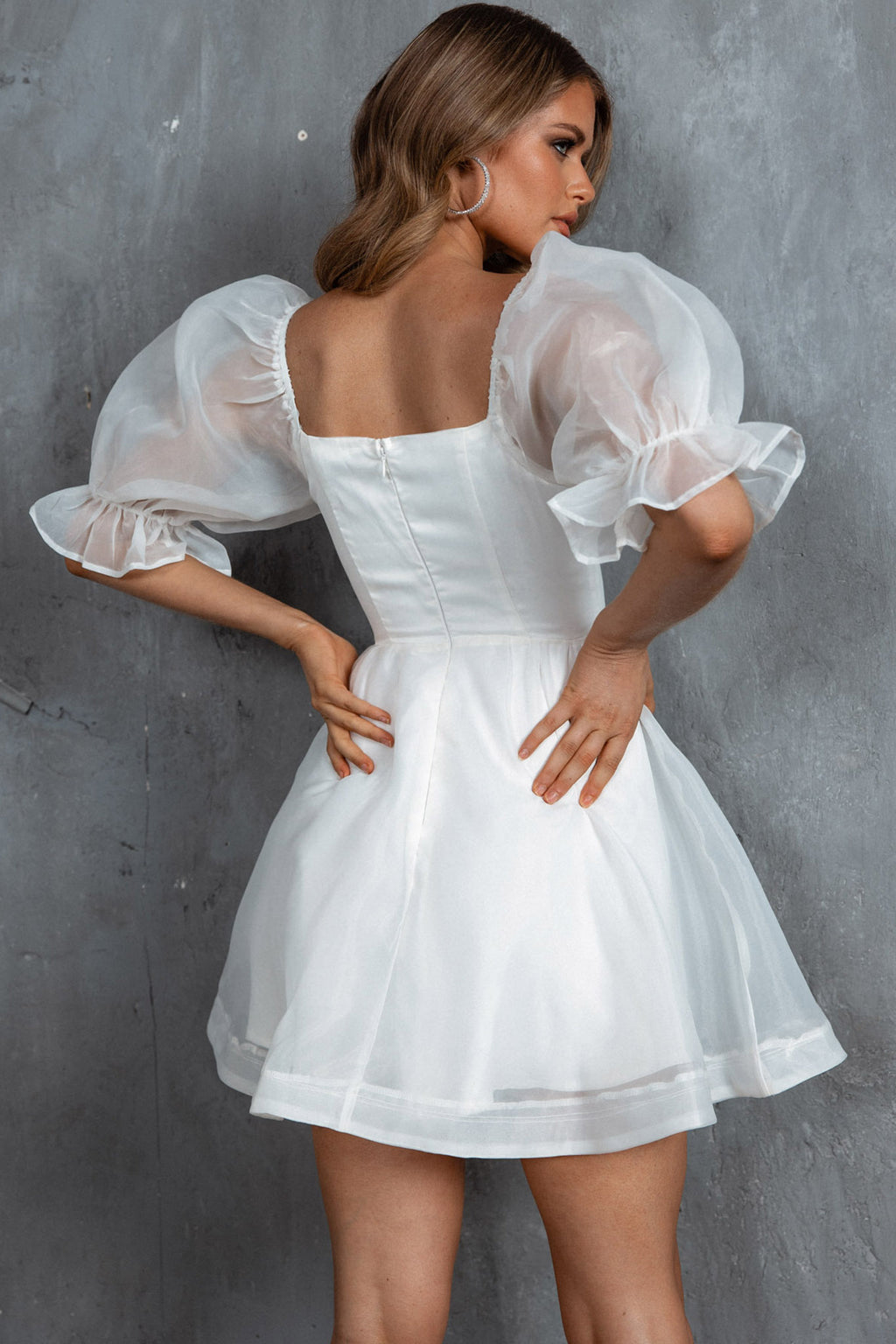 I've Got Sunshine Puff Sleeve Mini Dress White by Selfie Leslie Australia