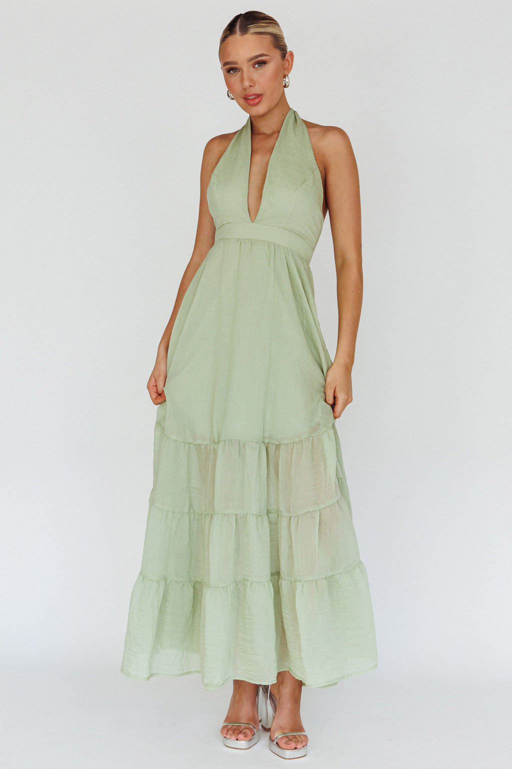 Jalisco Sun Halterneck Maxi Dress Mint by Selfie Leslie Australia