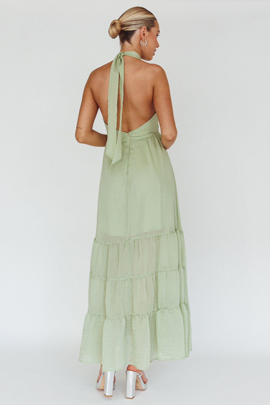 Jalisco Sun Halterneck Maxi Dress Mint by Selfie Leslie Australia