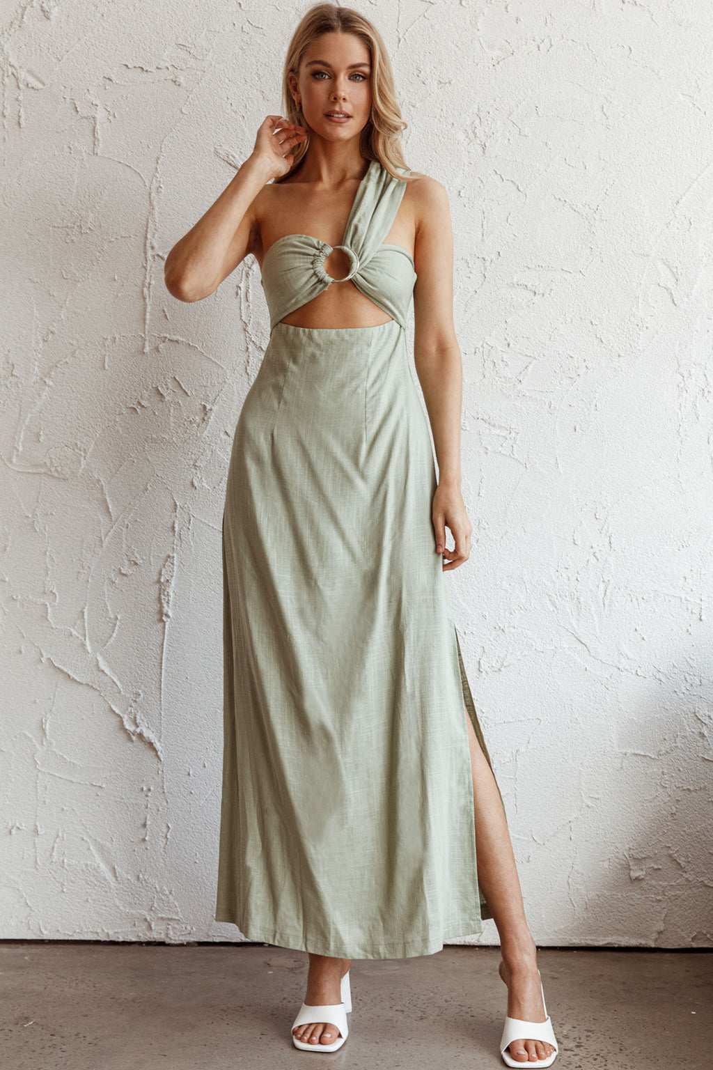 La Sierra Buckle Bust Midi Dress Pistachio by Selfie Leslie Australia