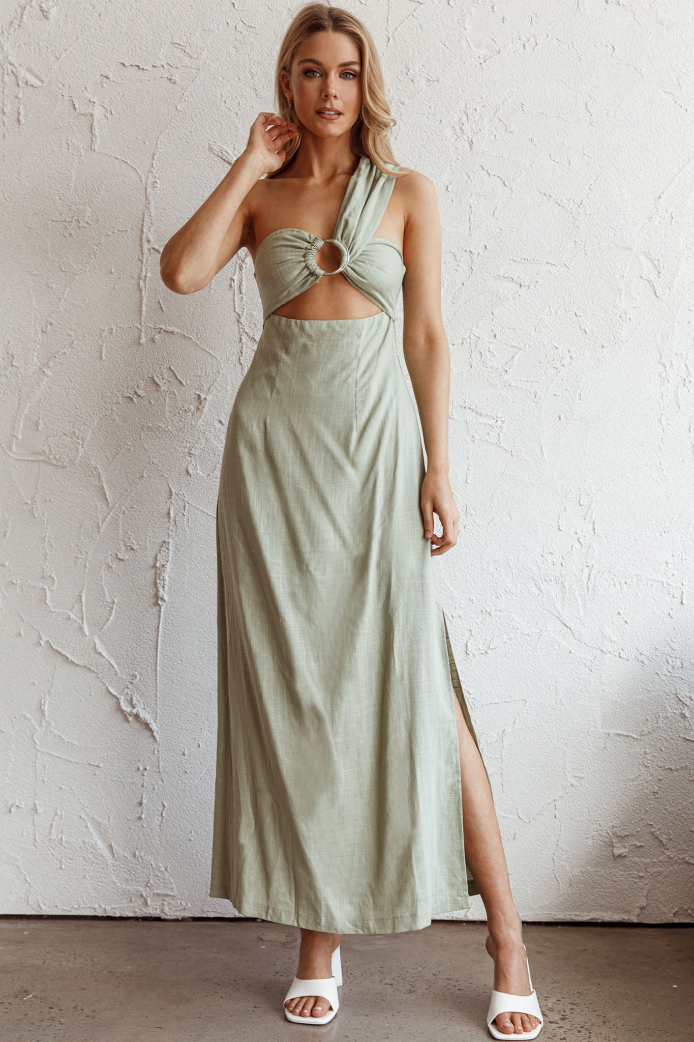 La Sierra Buckle Bust Midi Dress Pistachio by Selfie Leslie Australia