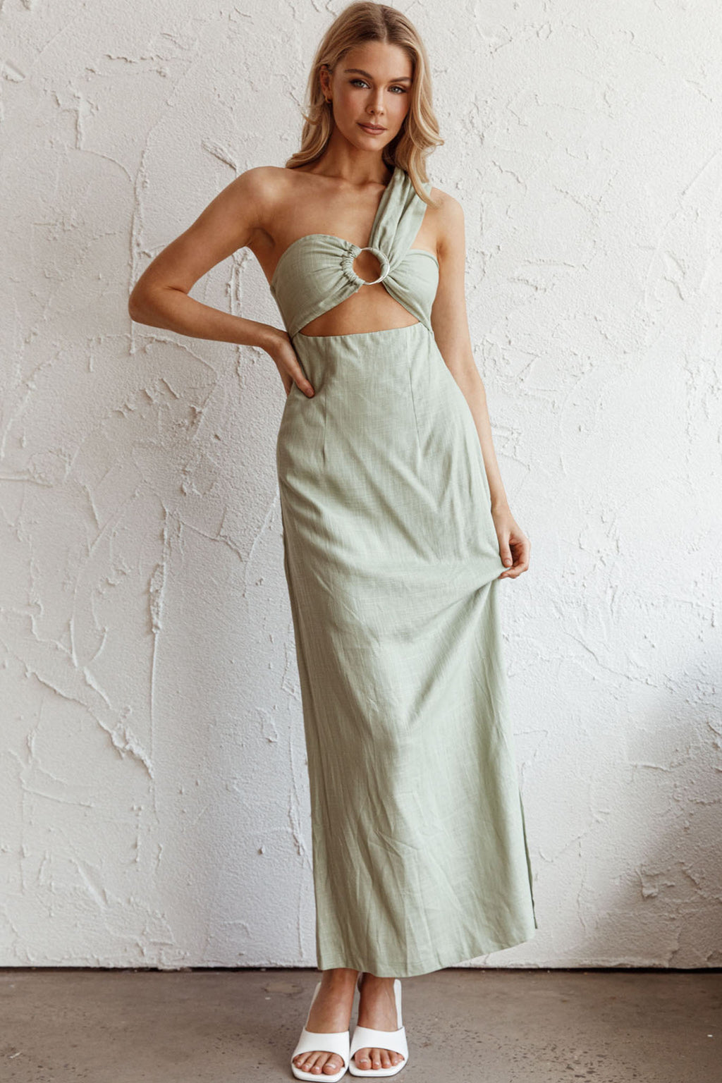 La Sierra Buckle Bust Midi Dress Pistachio by Selfie Leslie Australia