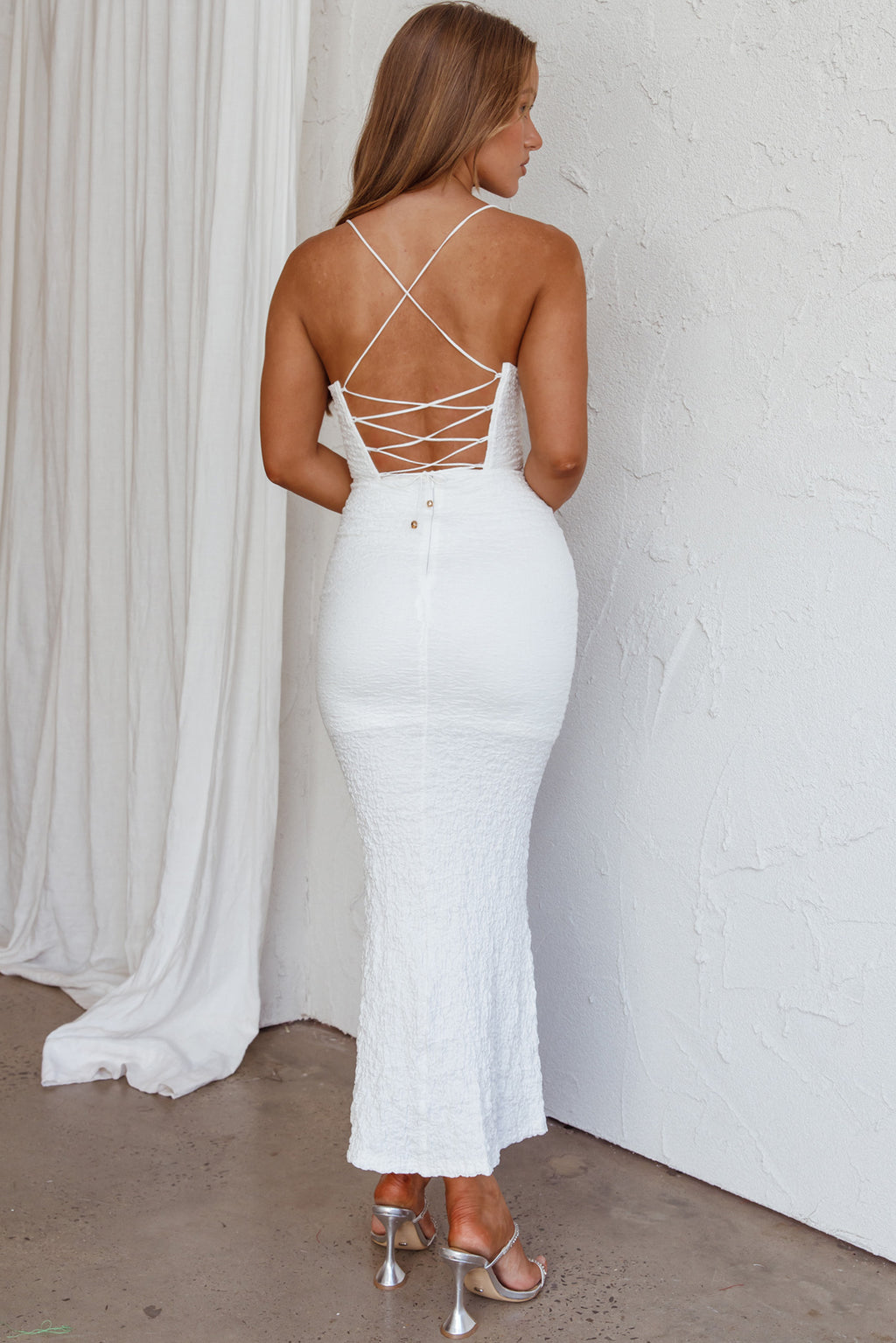 Nouveau U-Neckline Midi Dress White by Selfie Leslie Australia