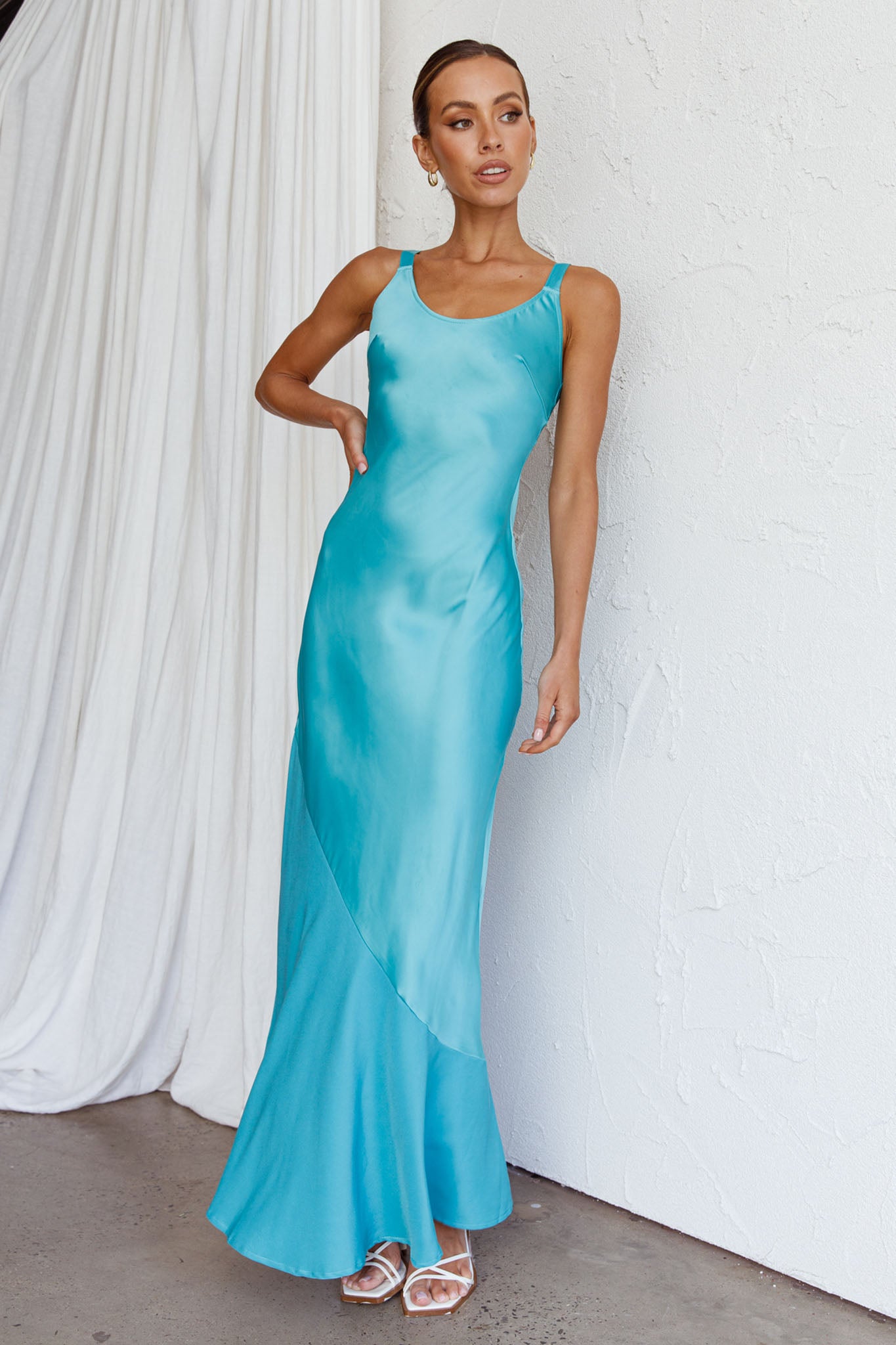 Front Row Scoop Neck Midi Dress Teal | Selfie Leslie Australia Front Row Scoop Neck Midi Dress Teal | Selfie Leslie Australia