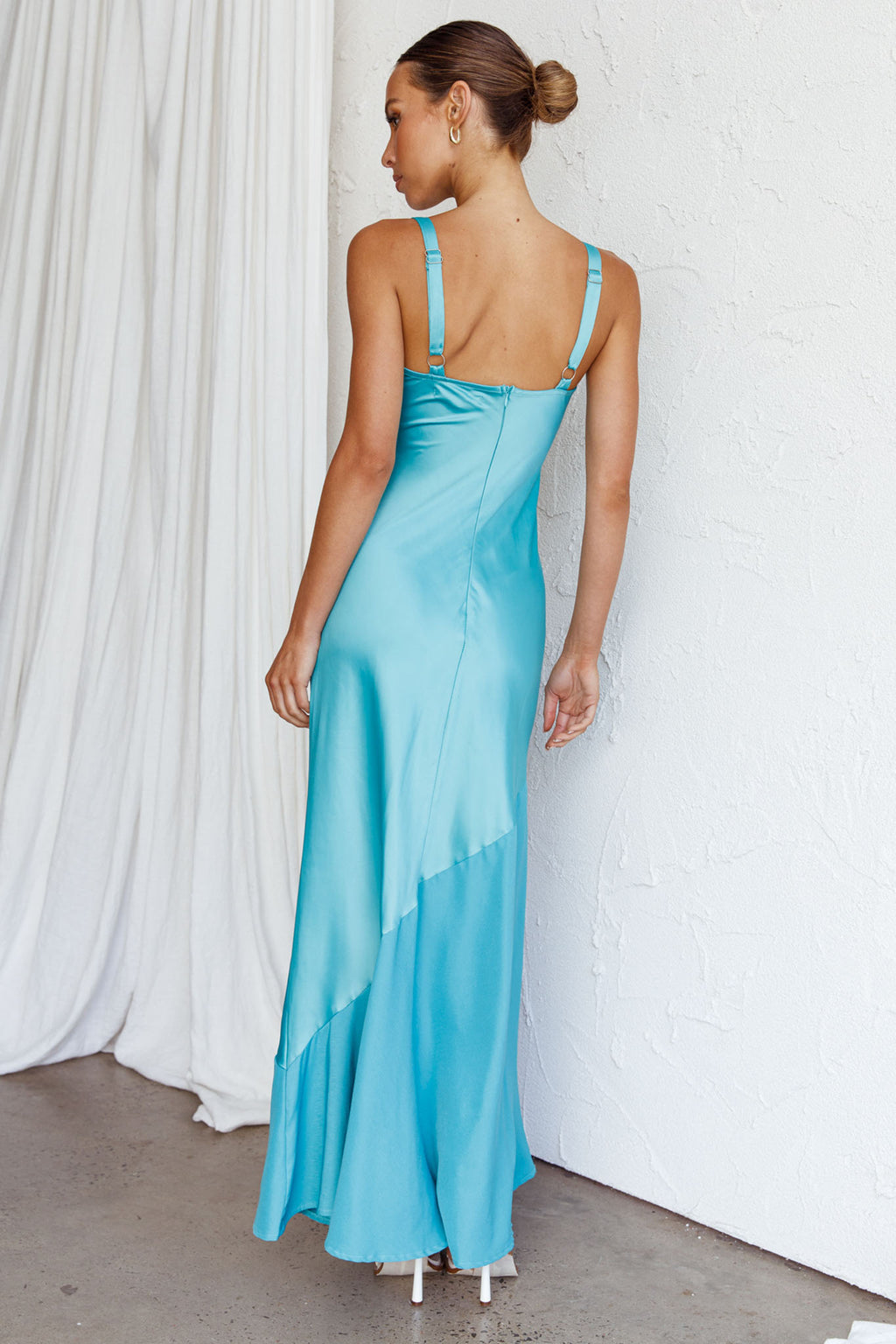 Front Row Scoop Neck Midi Dress Teal by Selfie Leslie Australia