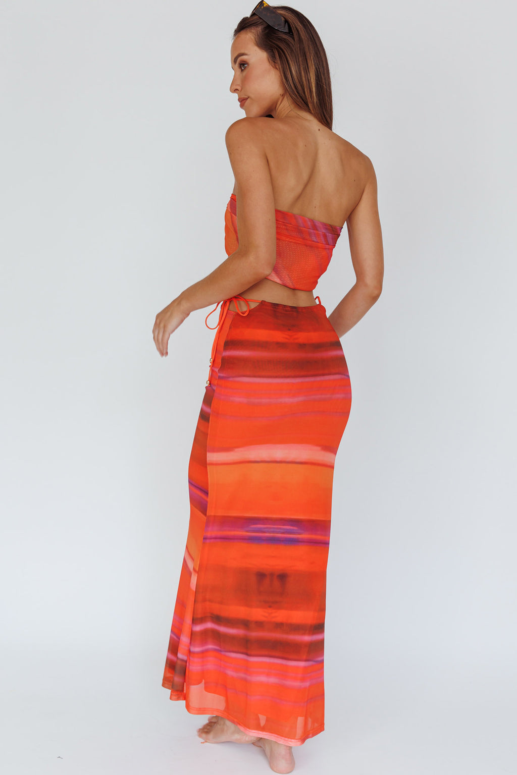 Just Like That Multiway Midi Dress & Scarf Orange by Selfie Leslie Australia