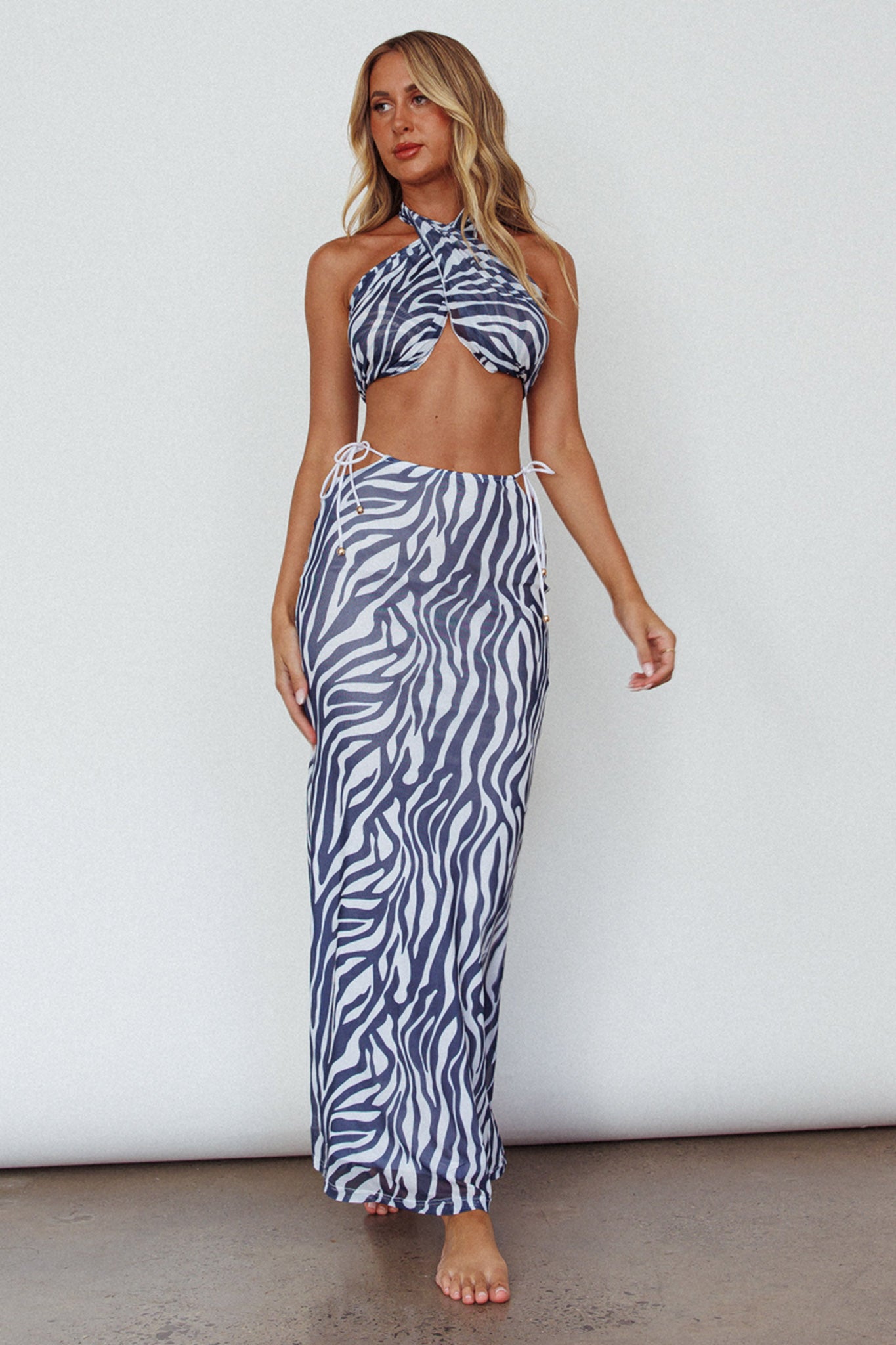 Just Like That Multiway Midi Dress & Scarf Navy by Selfie Leslie Australia