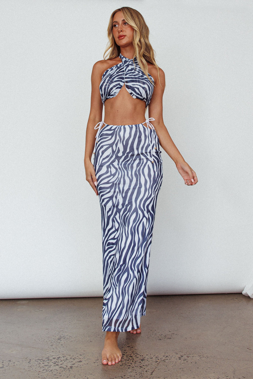 Just Like That Multiway Midi Dress & Scarf Navy by Selfie Leslie Australia
